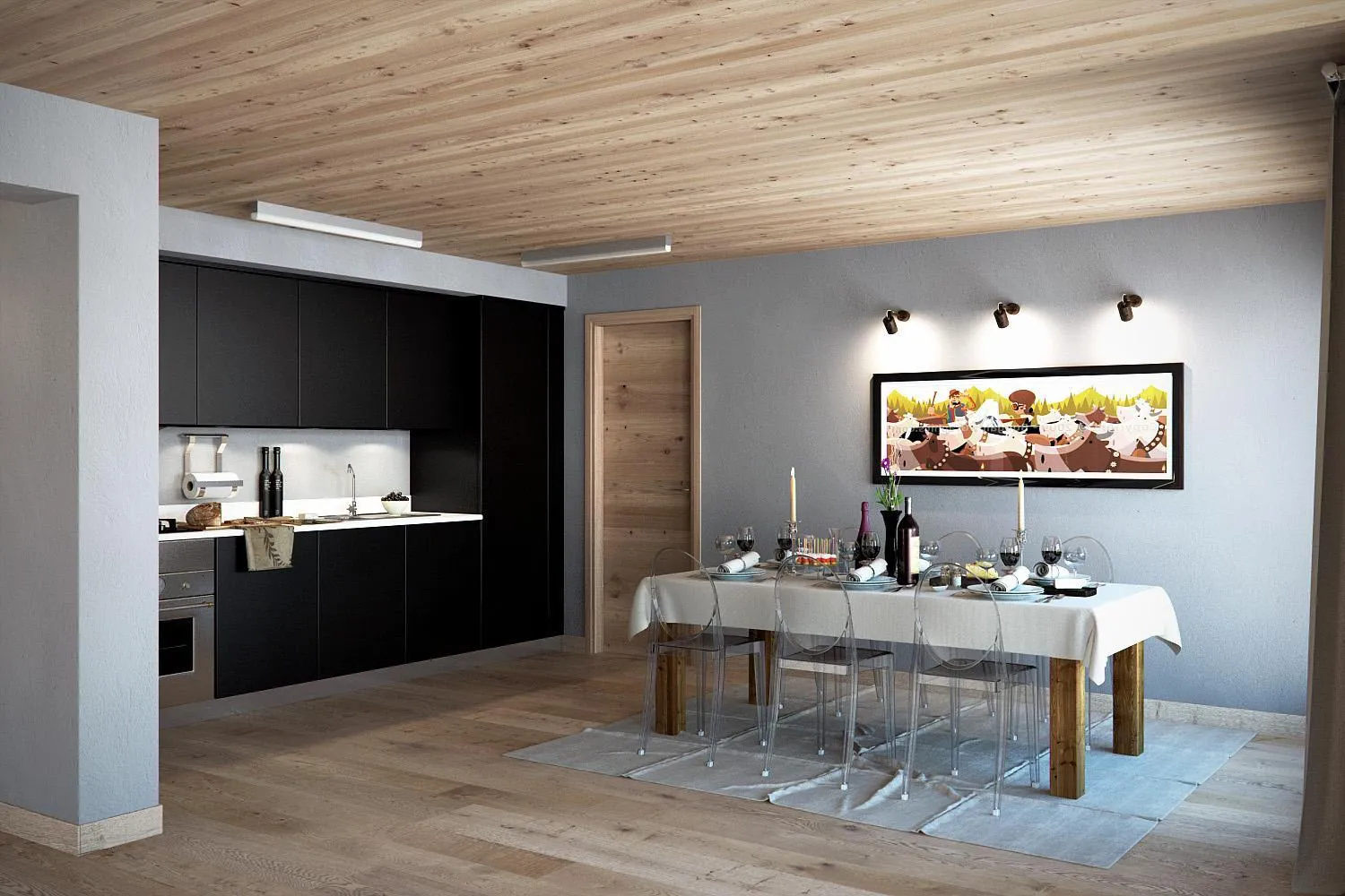 Kitchen or kitchenette in Aux Pieds du Roi - Suite & Spa