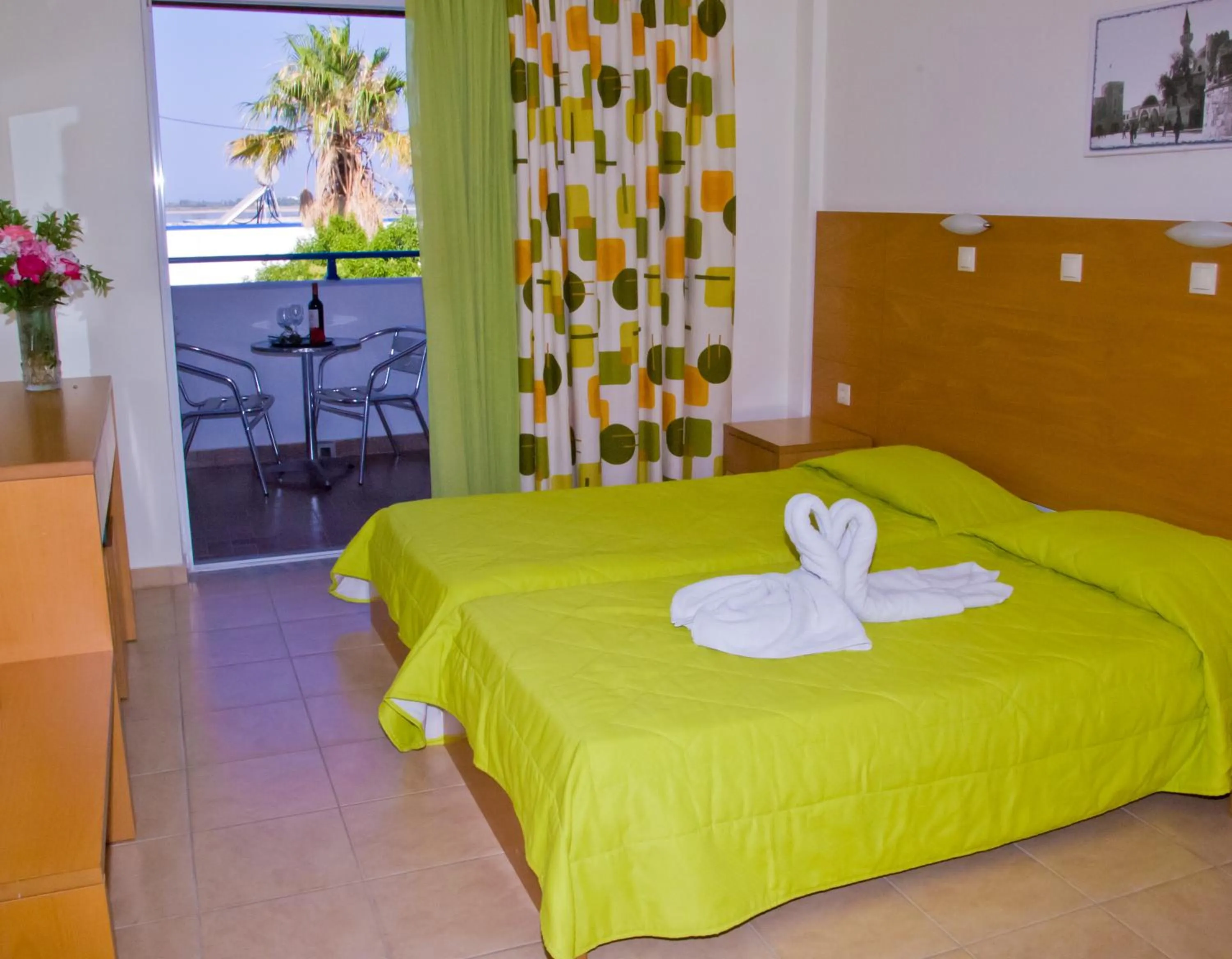 Bed in Hotel Tigaki's Star