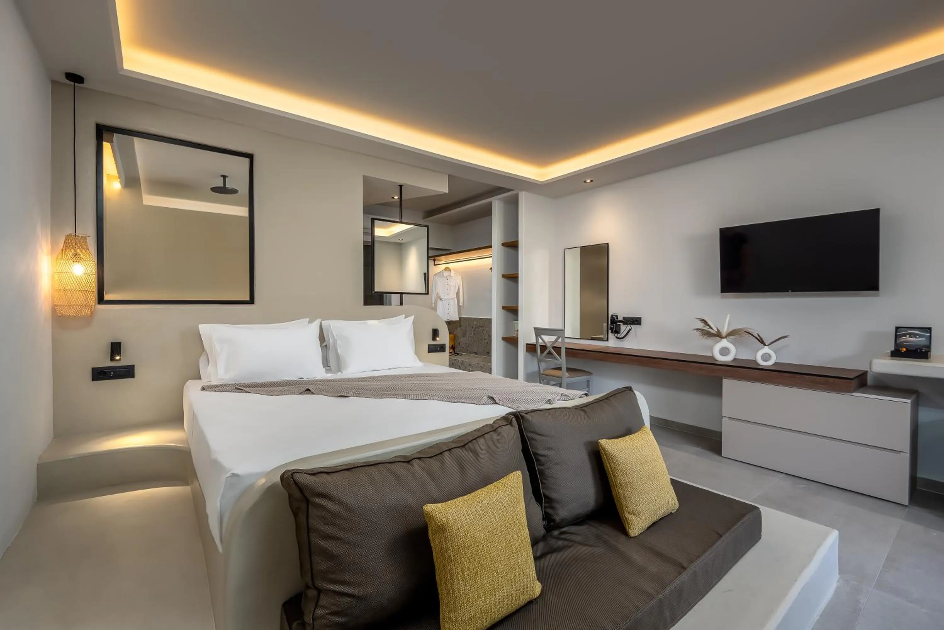 Bed in Celestial Lindos Suites