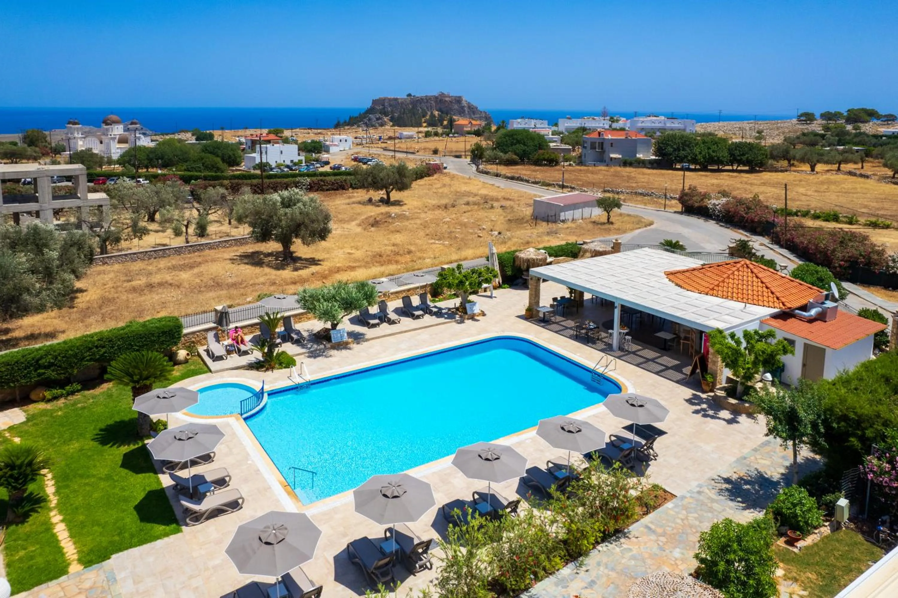 Bird's eye view in Celestial Lindos Suites