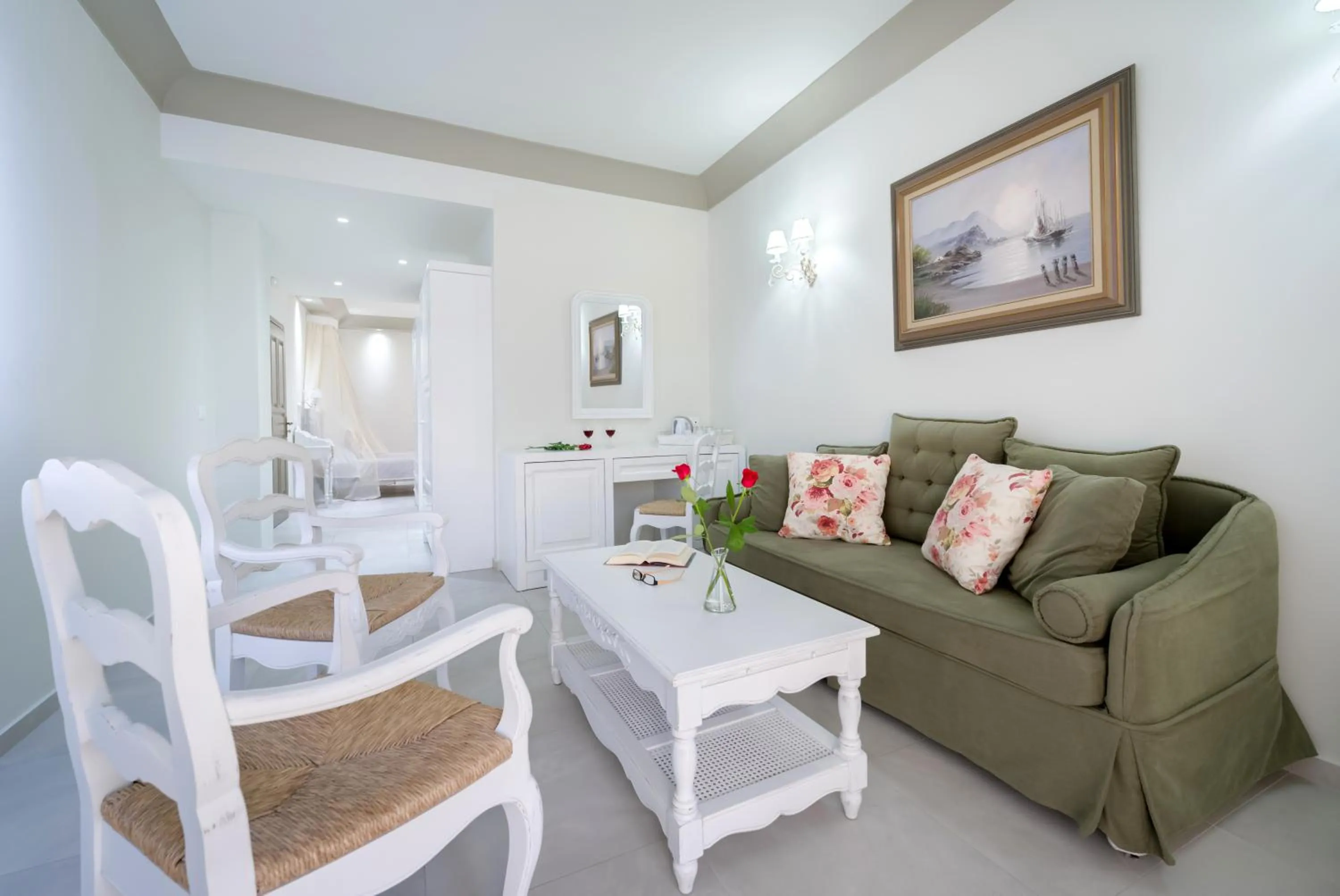 Seating area in Zephyros Hotel