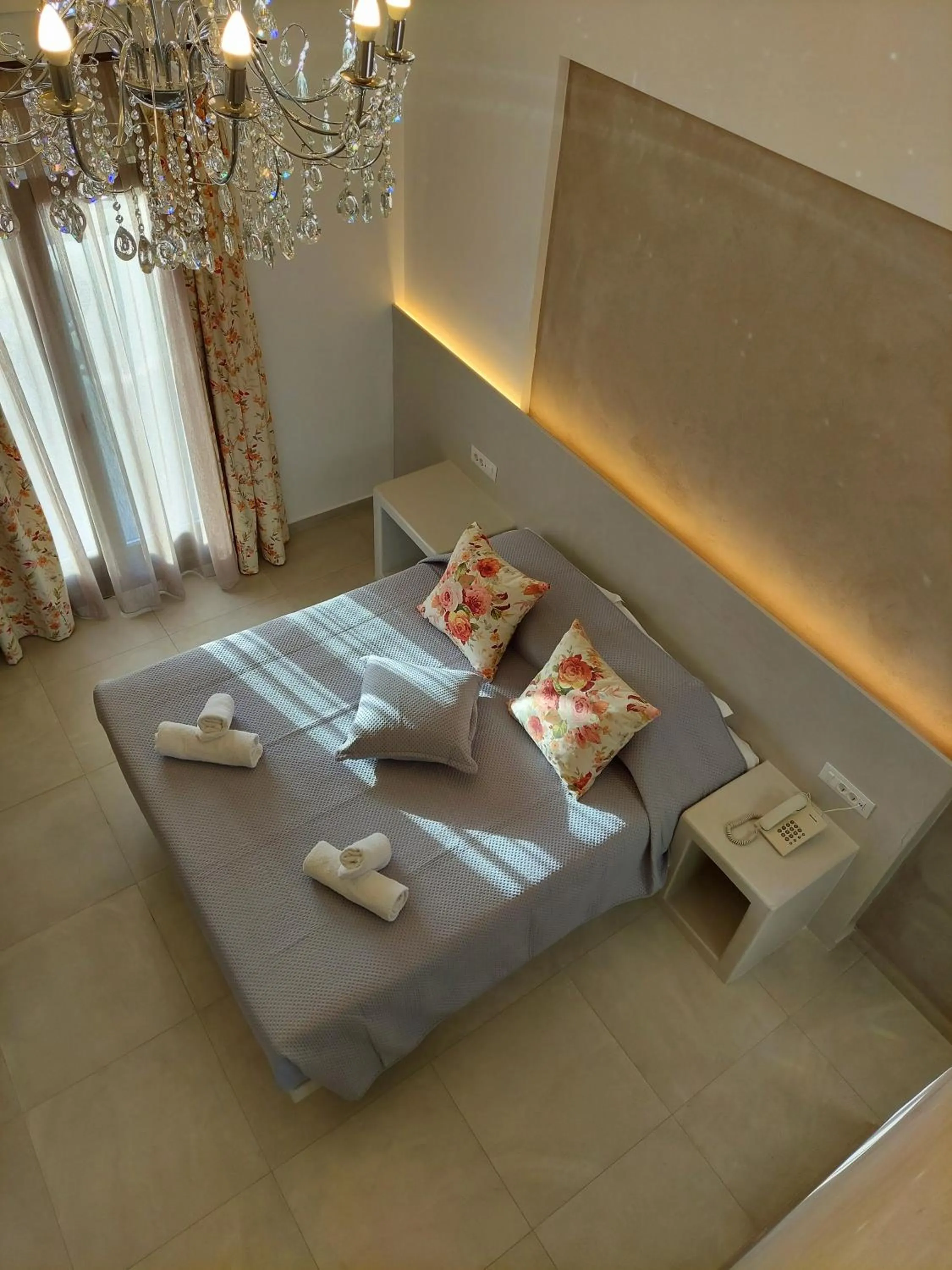 Bed in Zephyros Hotel