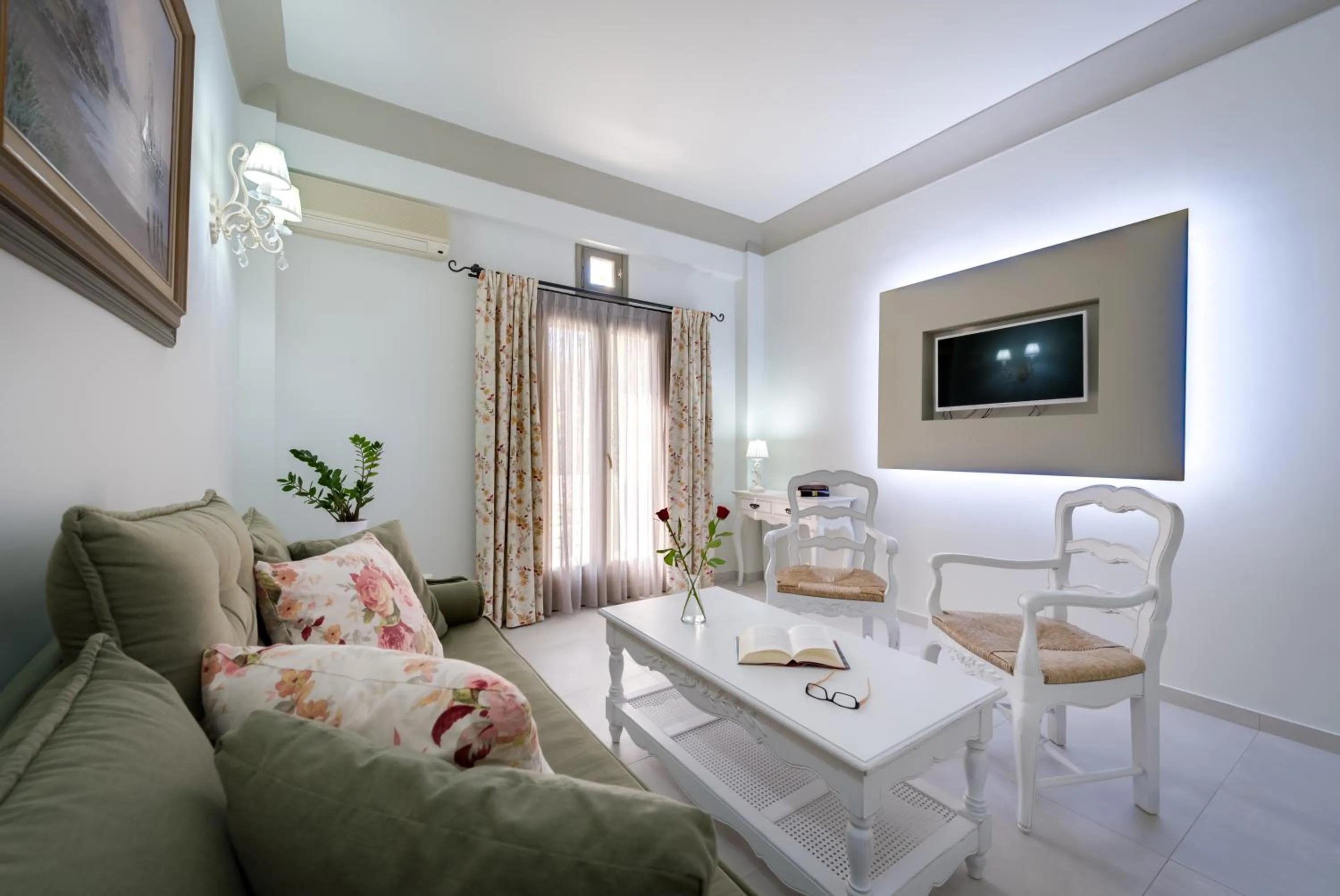 Seating area in Zephyros Hotel