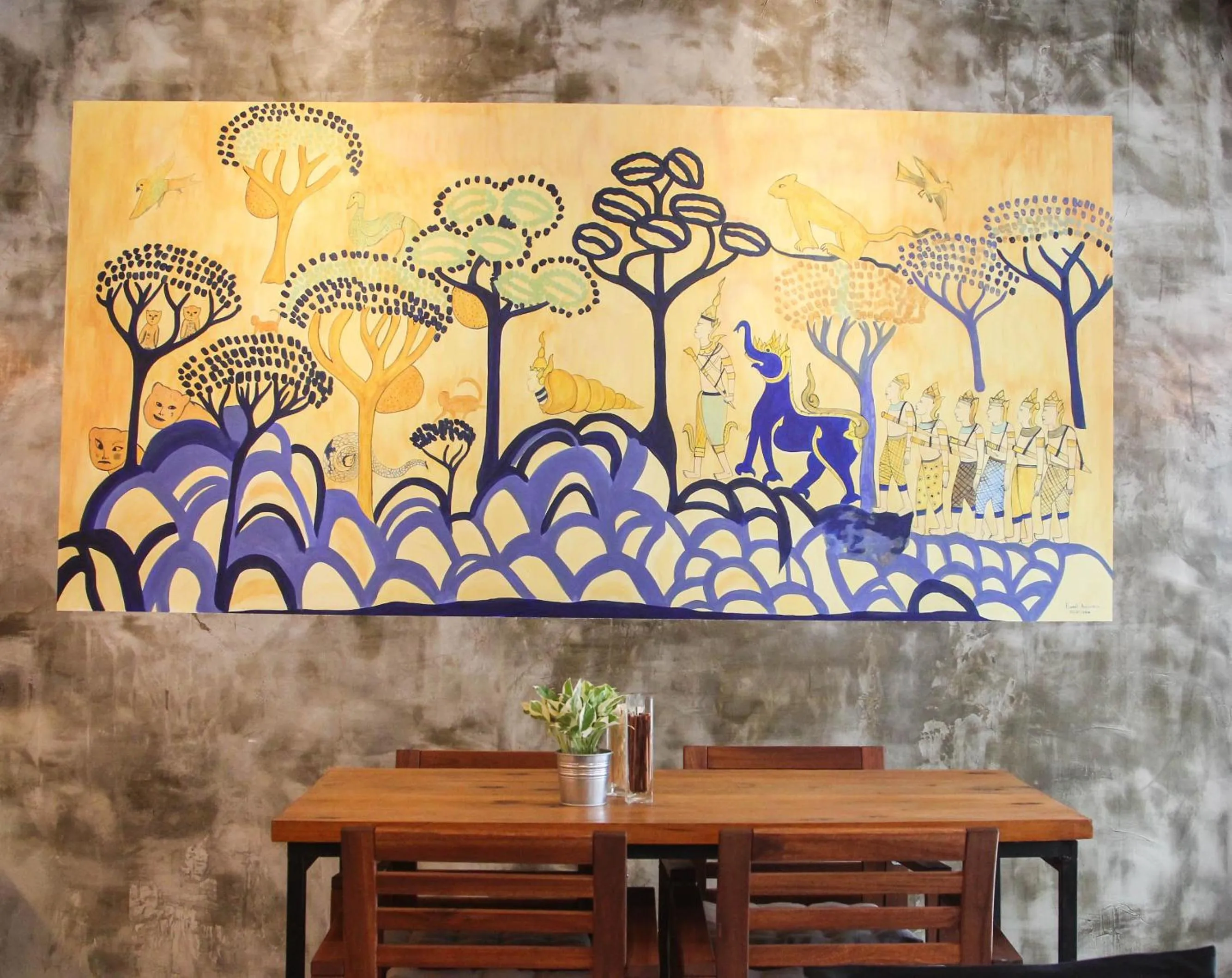 Decorative detail in ThongLor Travellers Hostel and Cafe