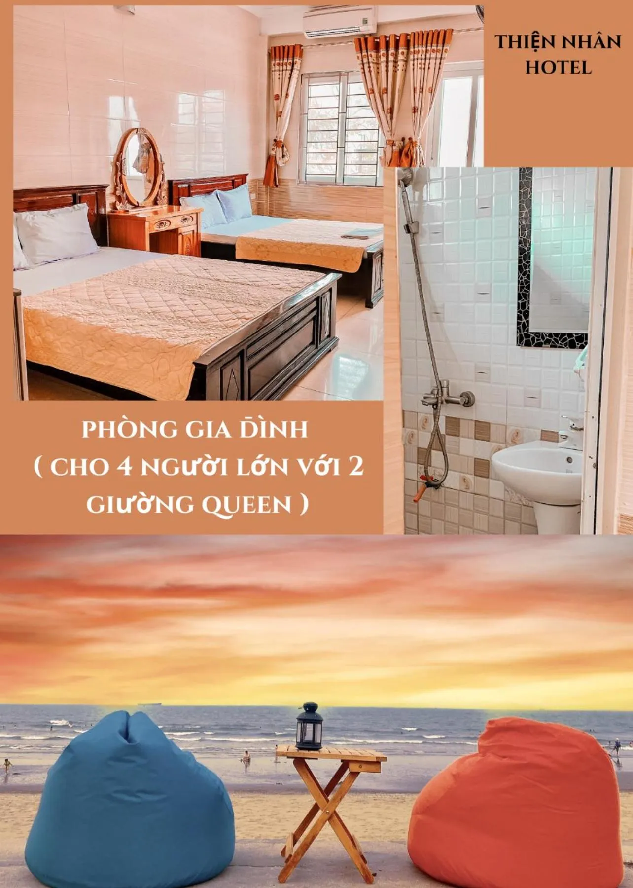 Bed in Thien Nhan Hotel