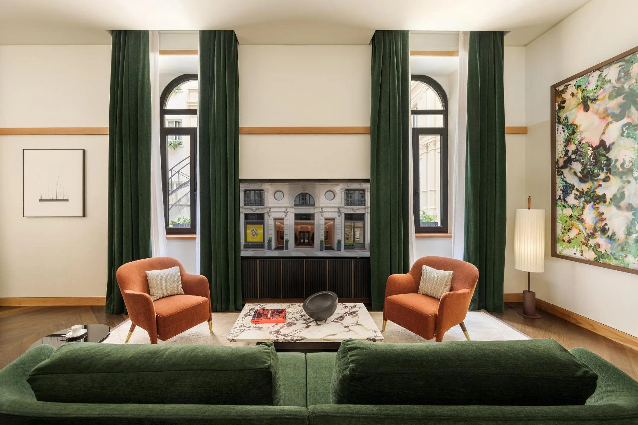 Living room, Bed in Park Hyatt Milano