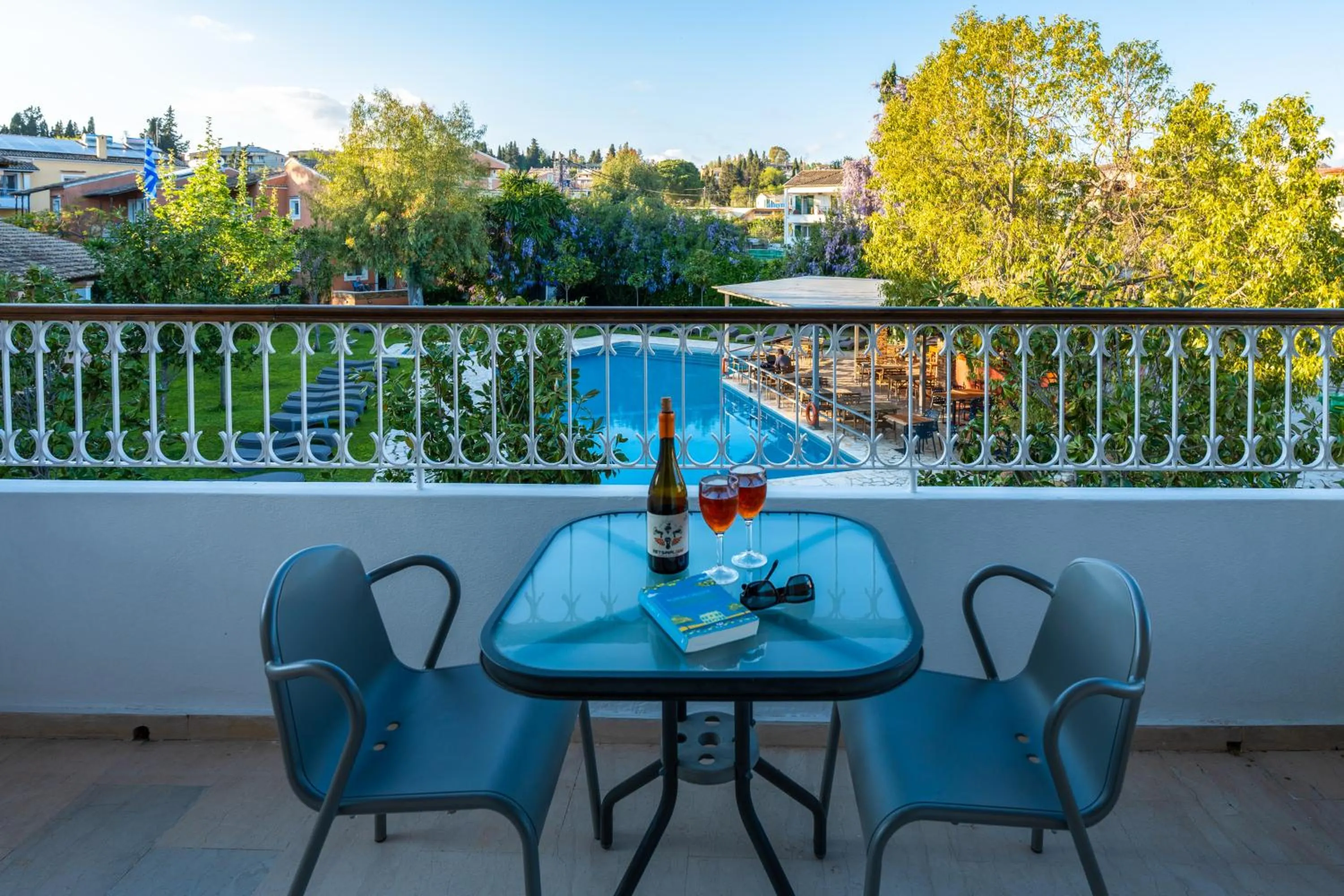 Pool view in Folies Corfu Town Hotel Apartments