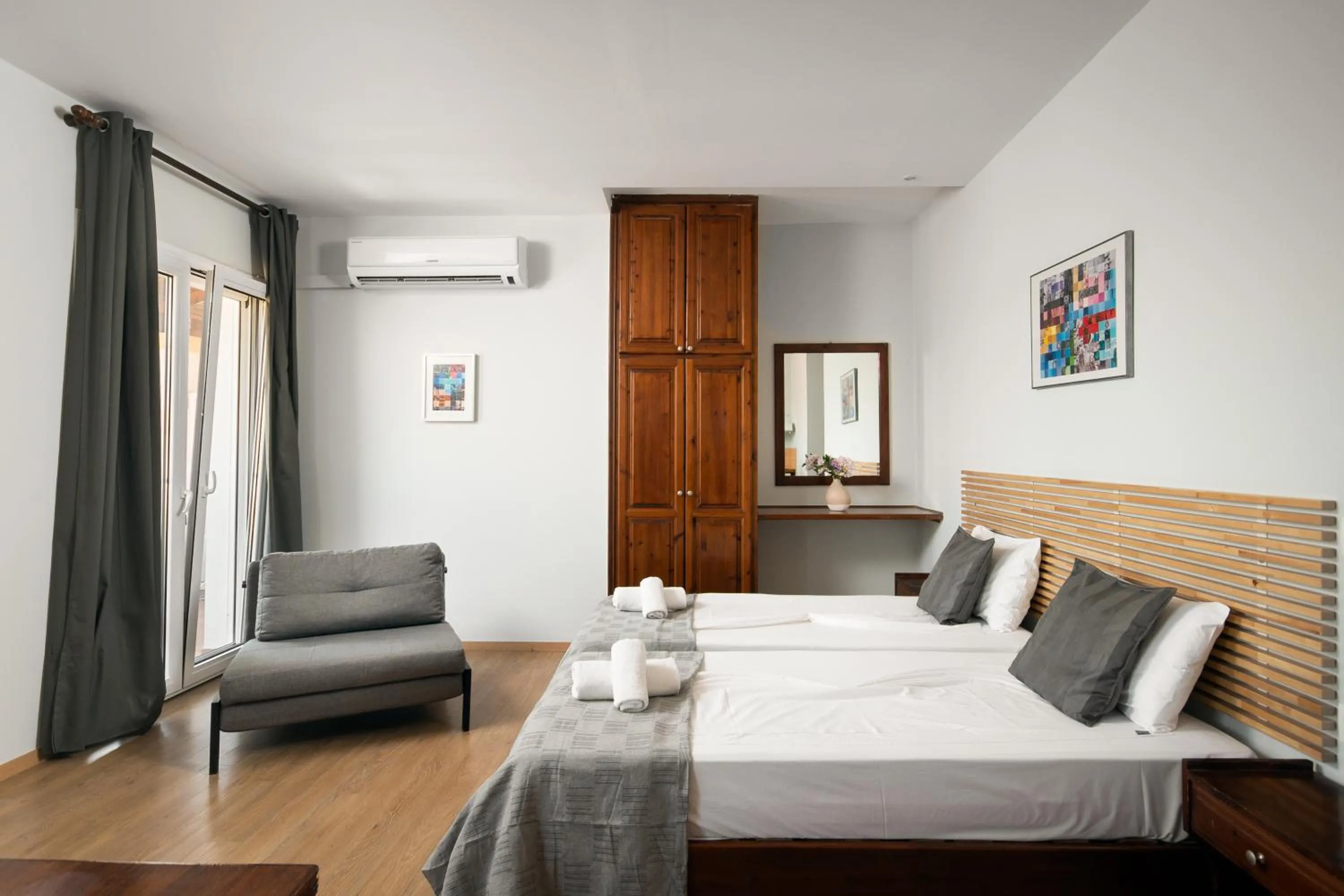 Bed in Folies Corfu Town Hotel Apartments