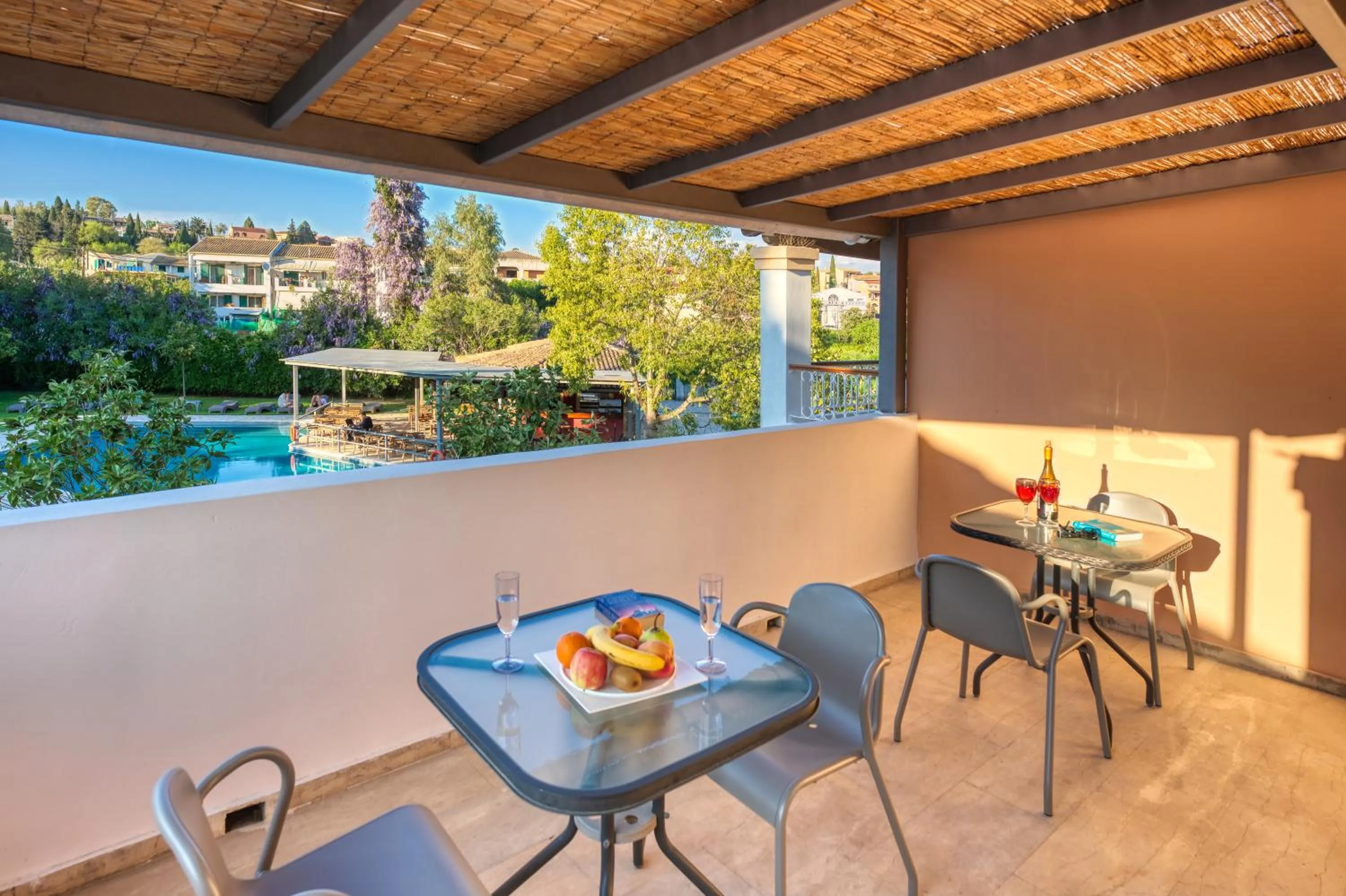 Balcony/Terrace in Folies Corfu Town Hotel Apartments