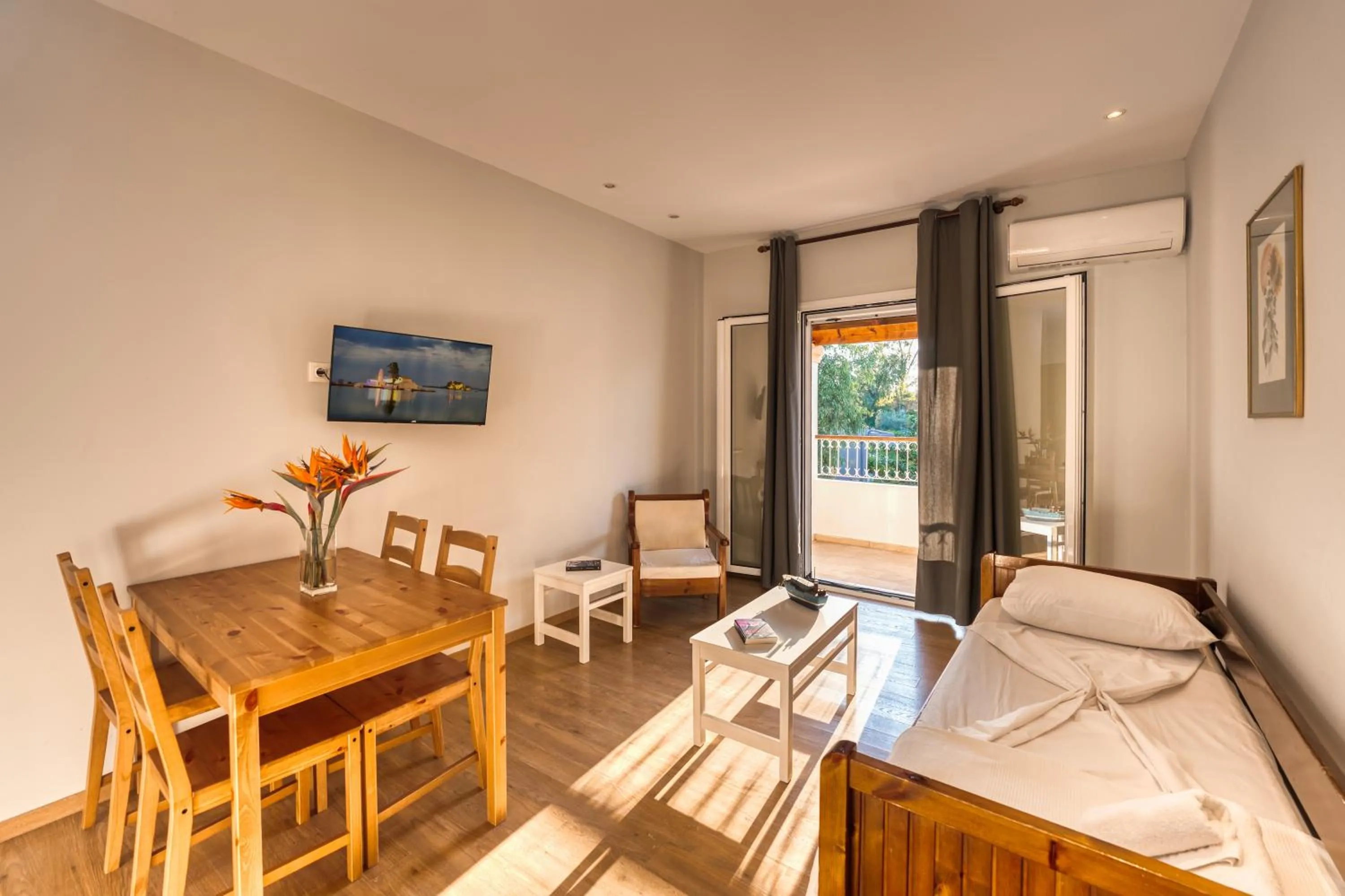 Seating area, Bed in Folies Corfu Town Hotel Apartments
