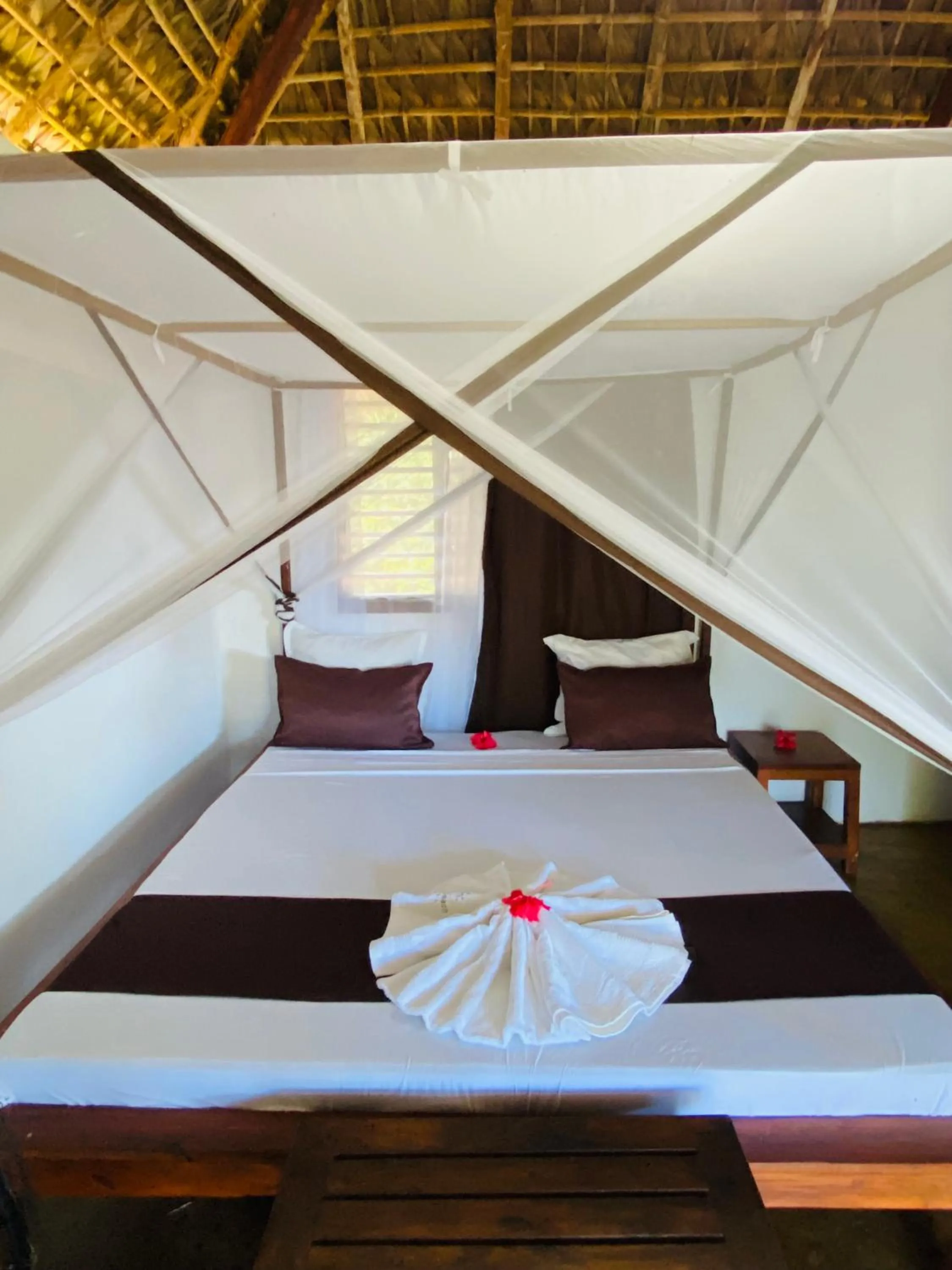 Bed in Hotel Océan Beach Sakatia