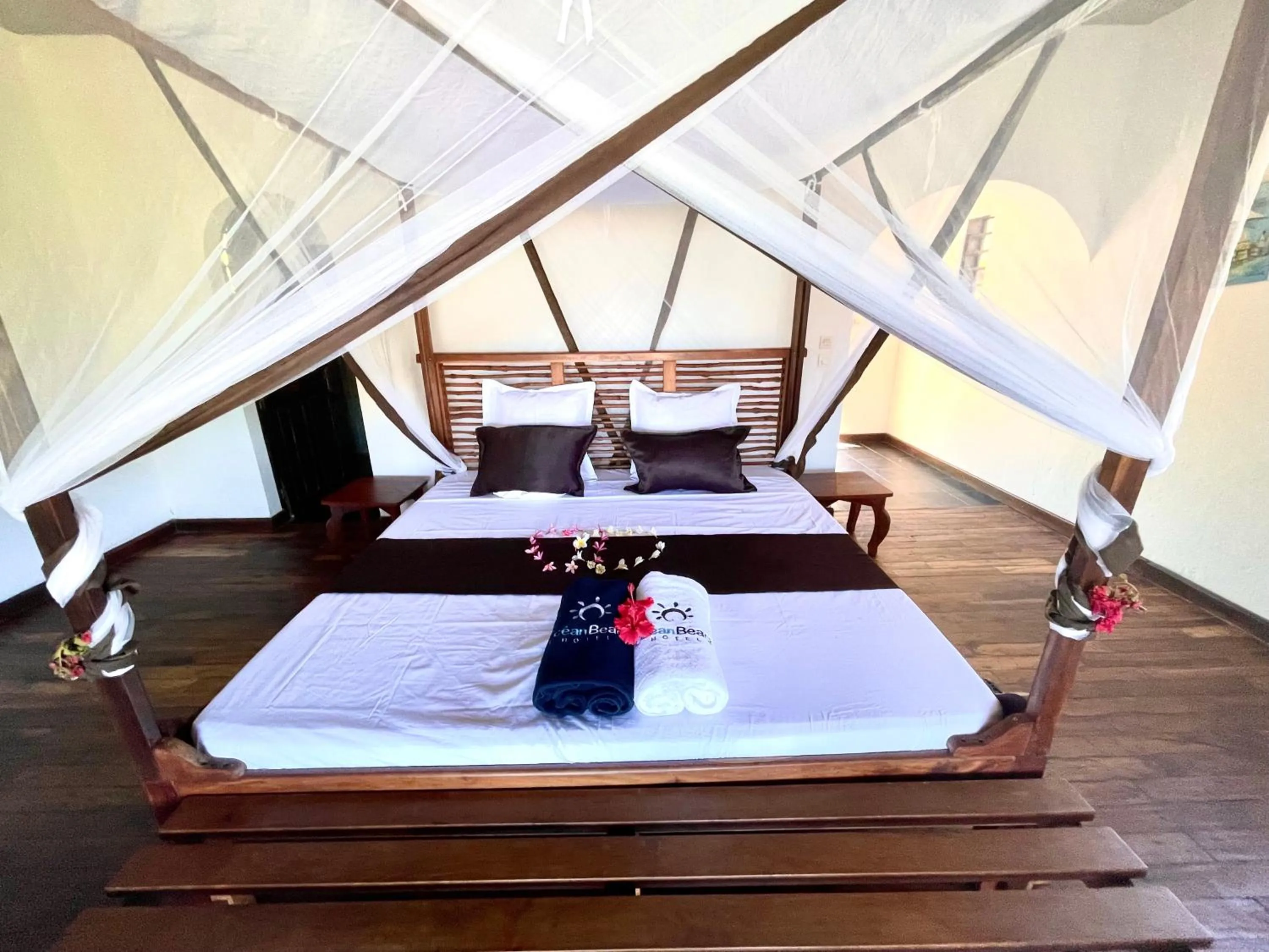 Bed in Hotel Océan Beach Sakatia