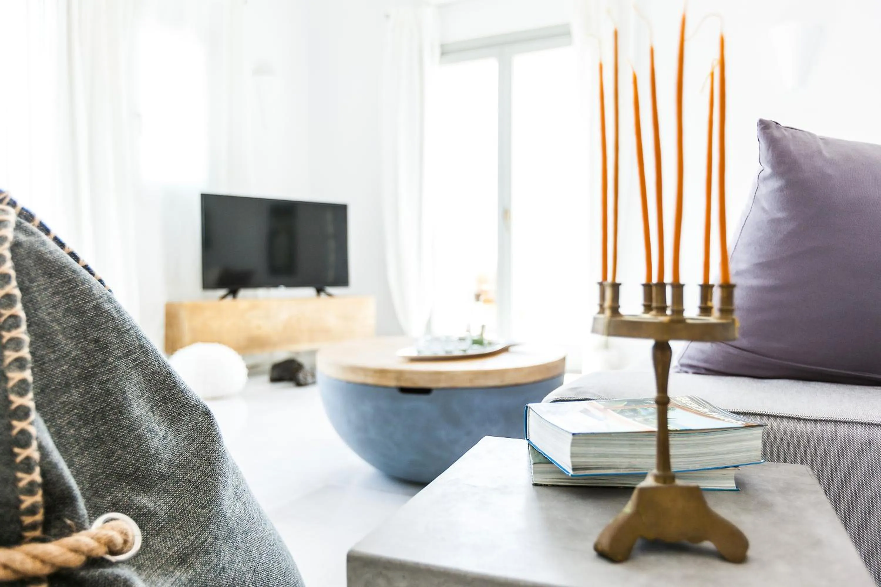 Living room in Villa Vinea Santorini