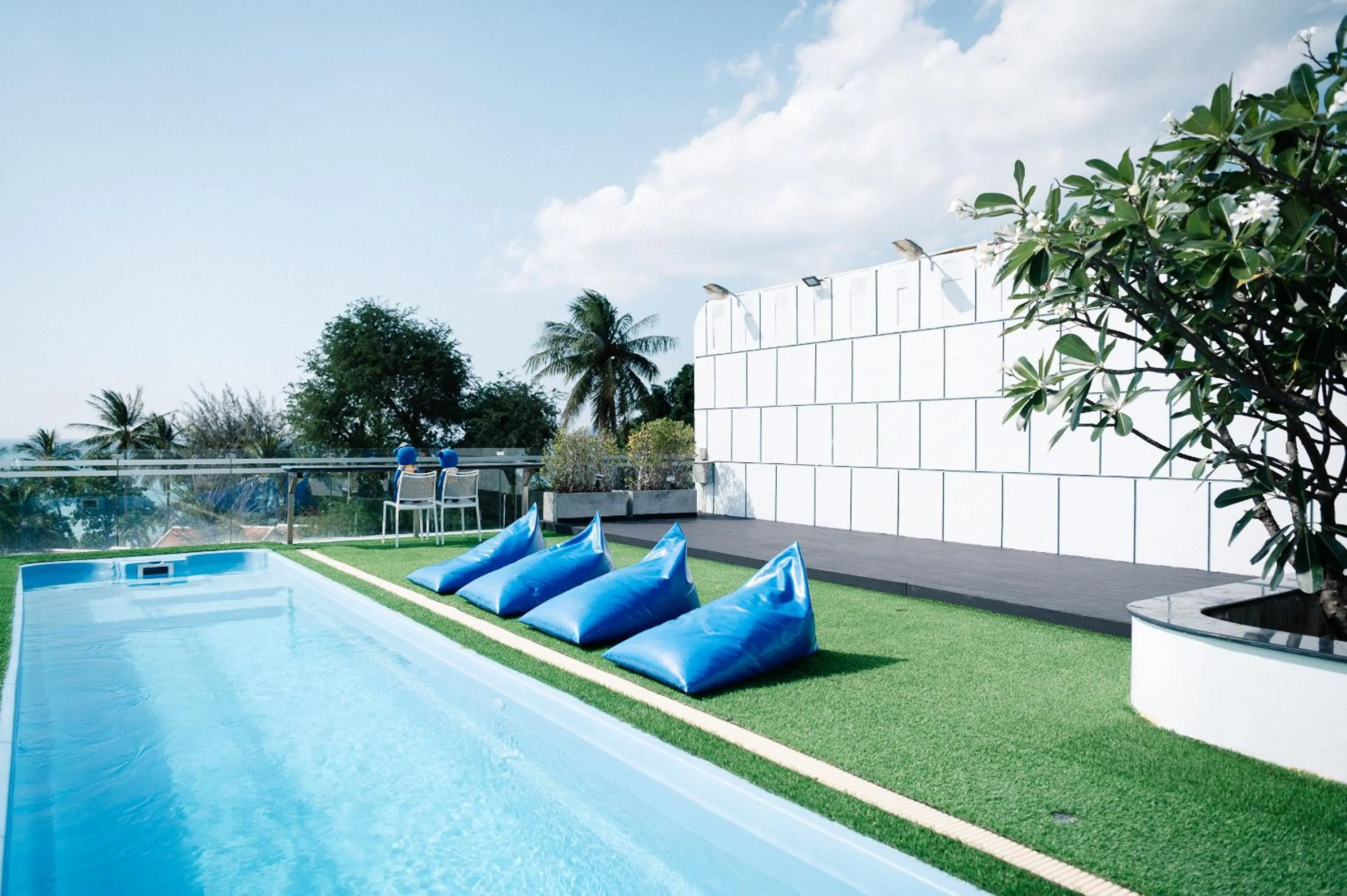 Pool view in BearPacker Patong Hostel