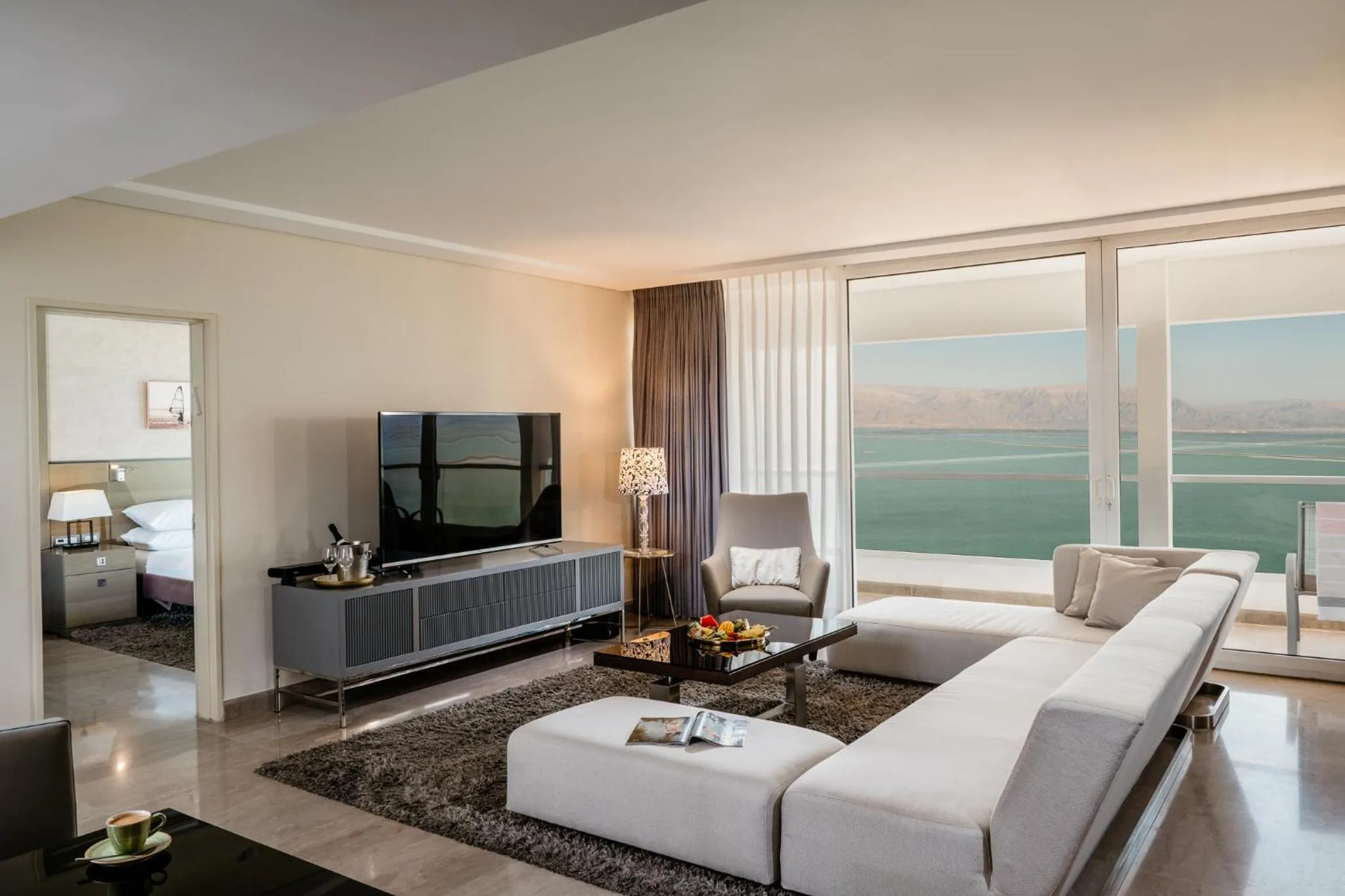 Living room in Vert Dead Sea by AFI Hotels
