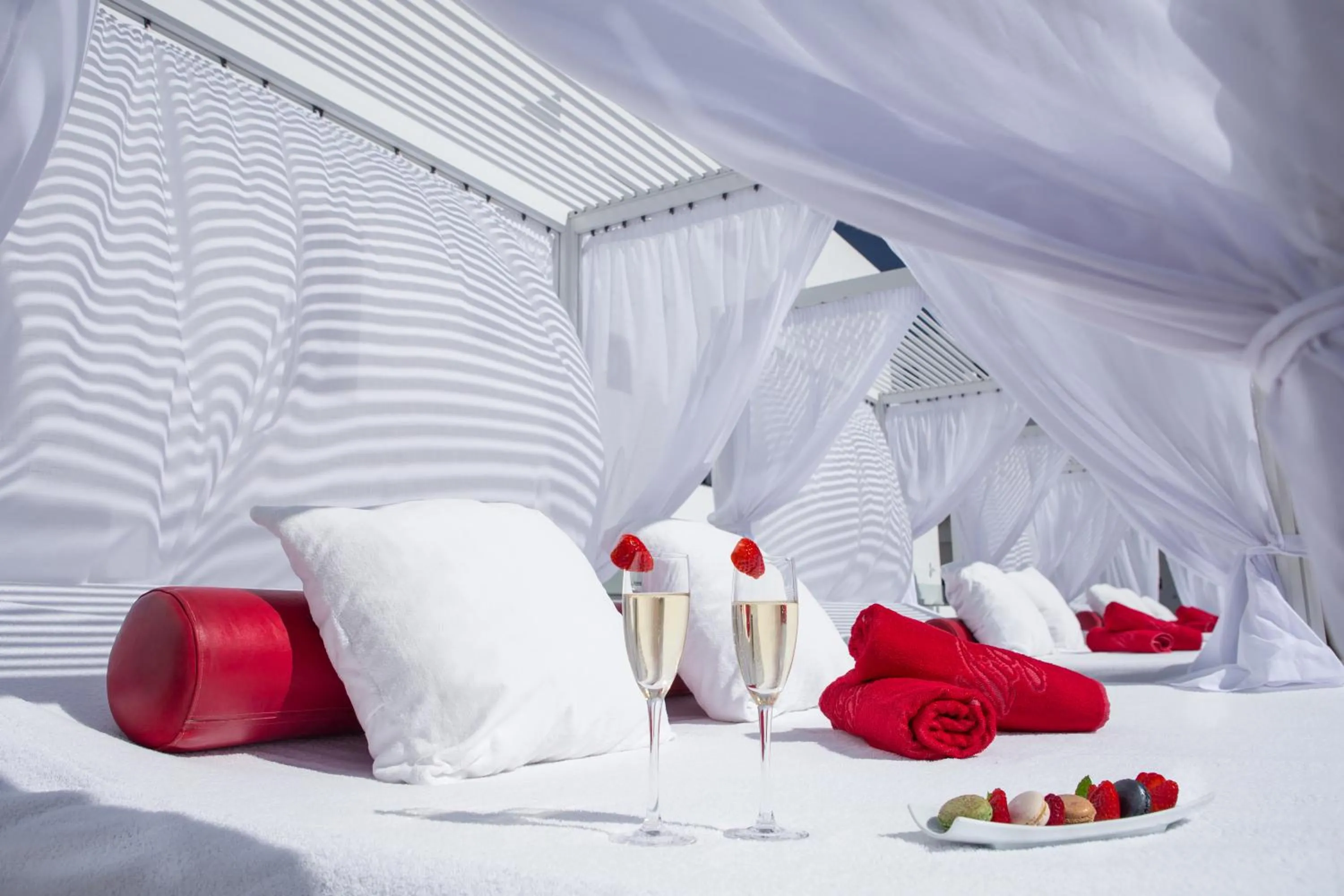 Swimming pool, Bed in Migjorn Ibiza Suites & Spa