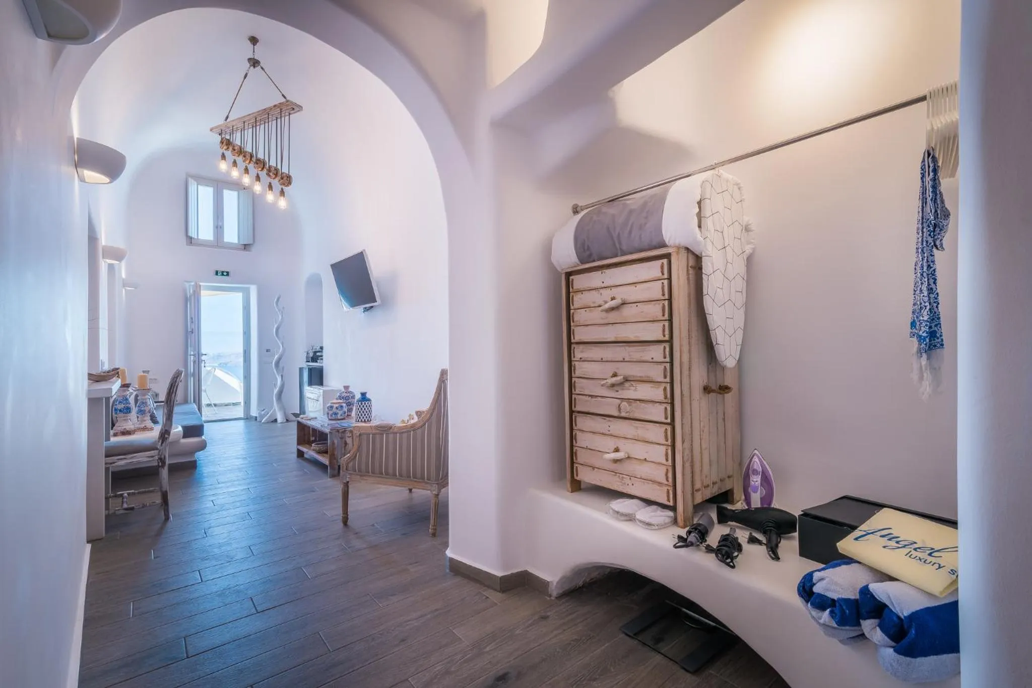 Living room in Angel Luxury Suites