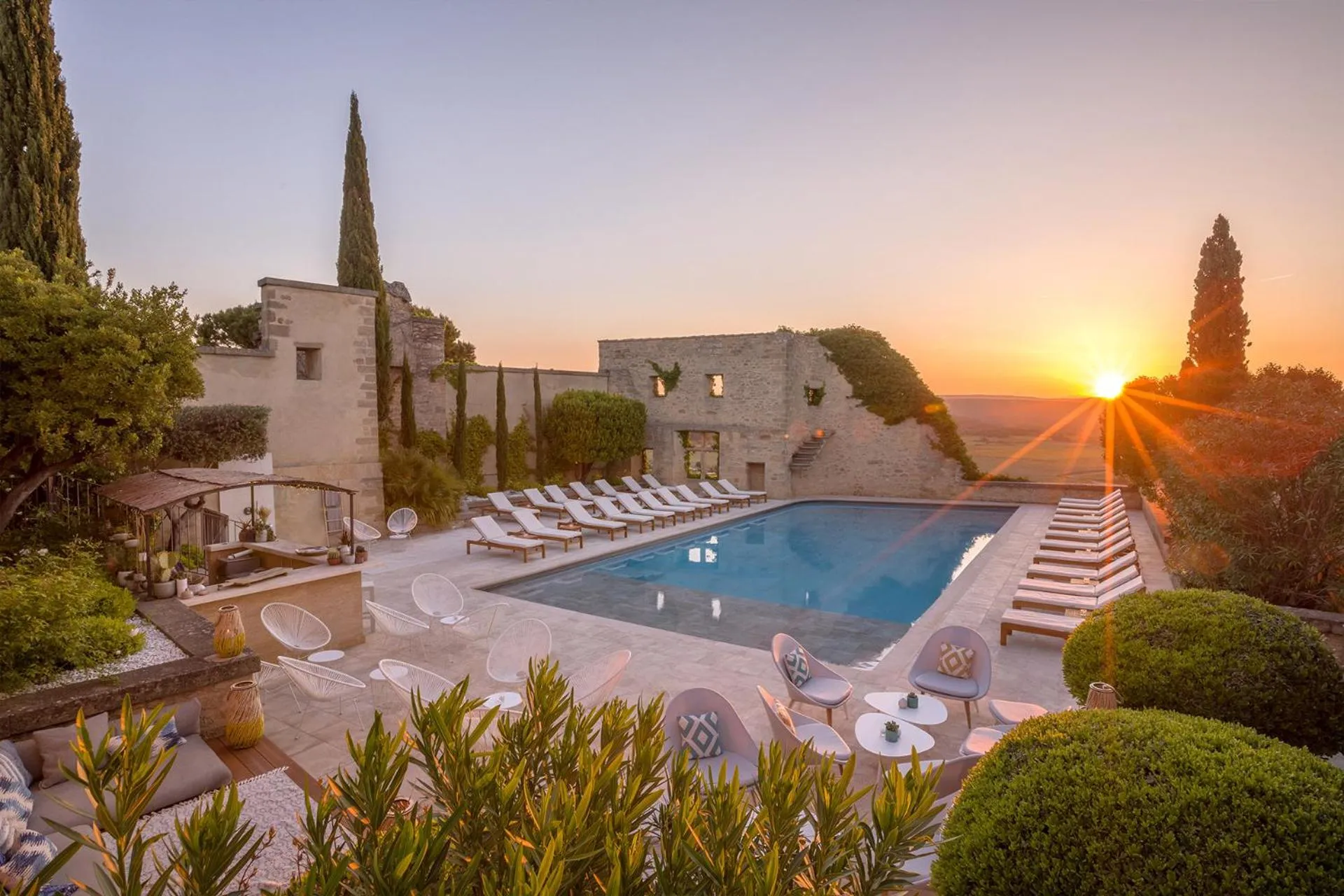 Pool view in Le Vieux Castillon