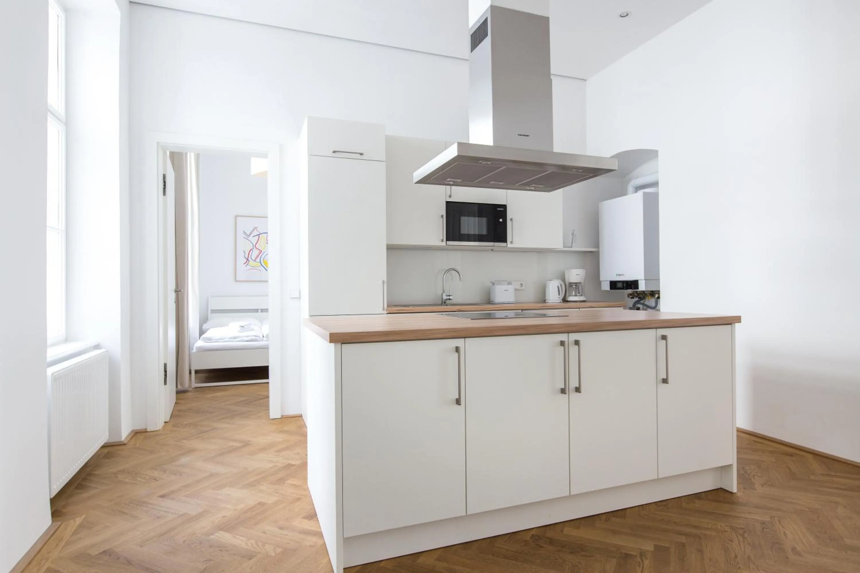 Kitchen or kitchenette in HeyMi Apartments in City Center
