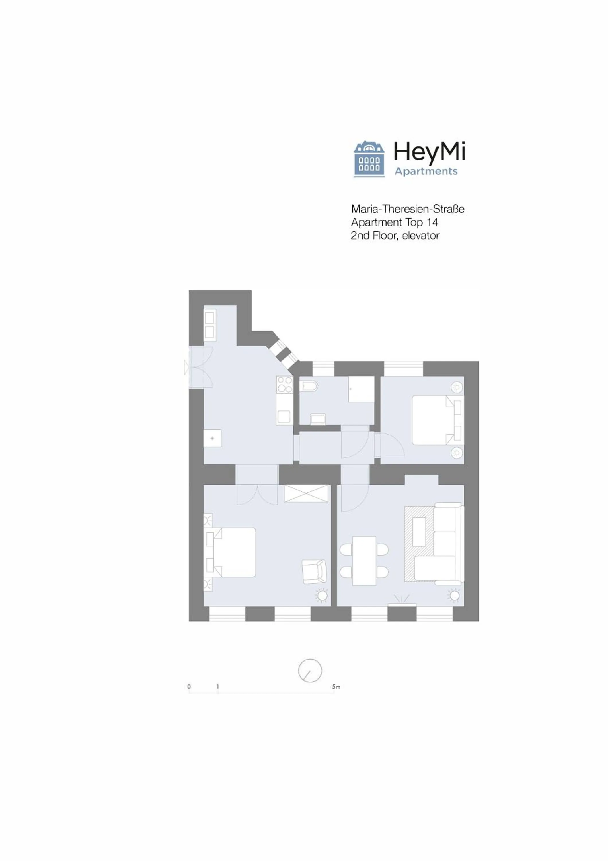 Floor plan in HeyMi Apartments in City Center
