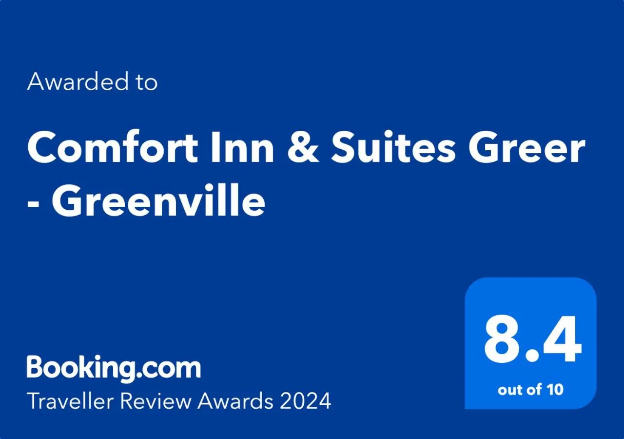 Certificate/Award in Comfort Inn & Suites Greer - Greenville