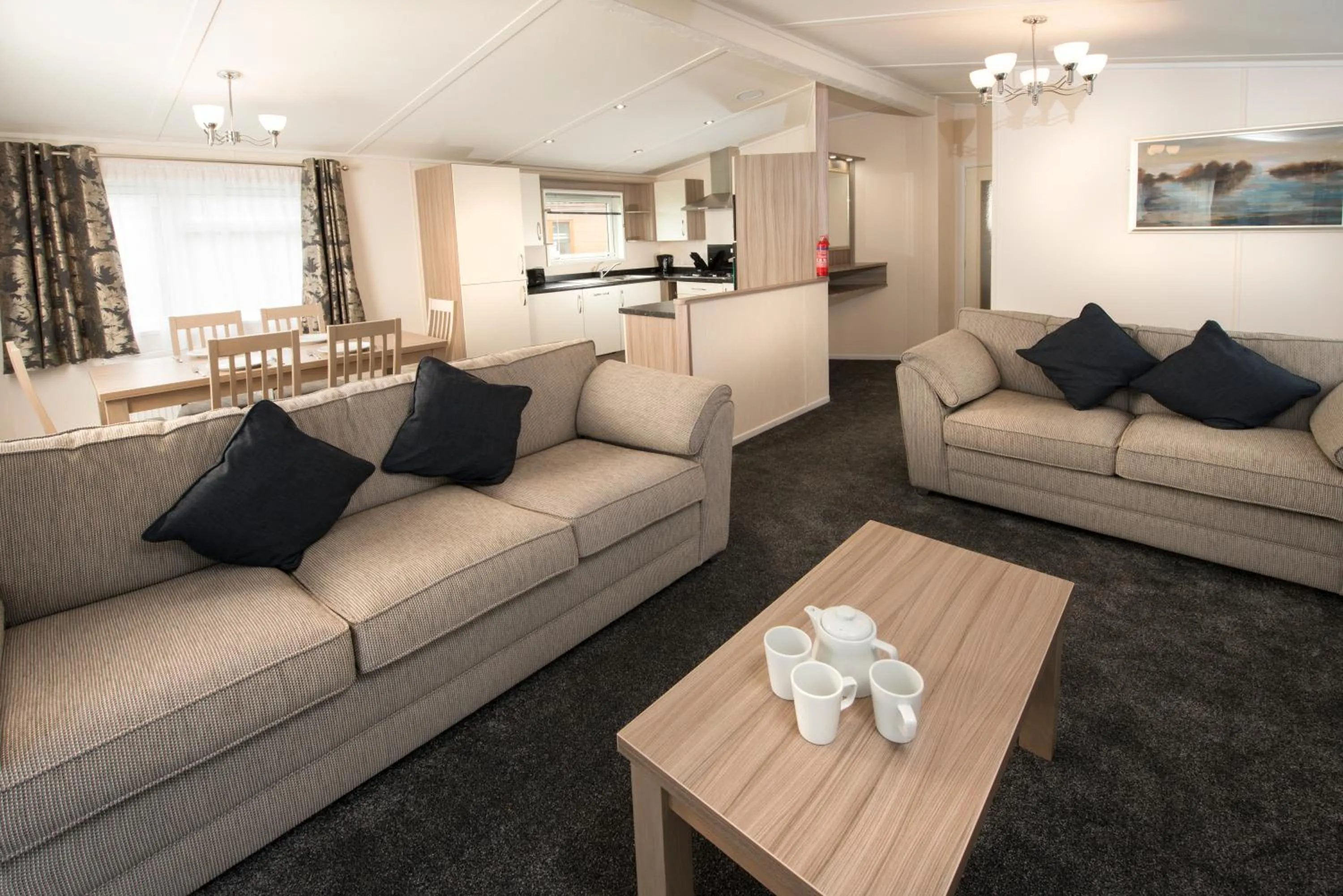 Living room in Sandy Glade Holiday Park