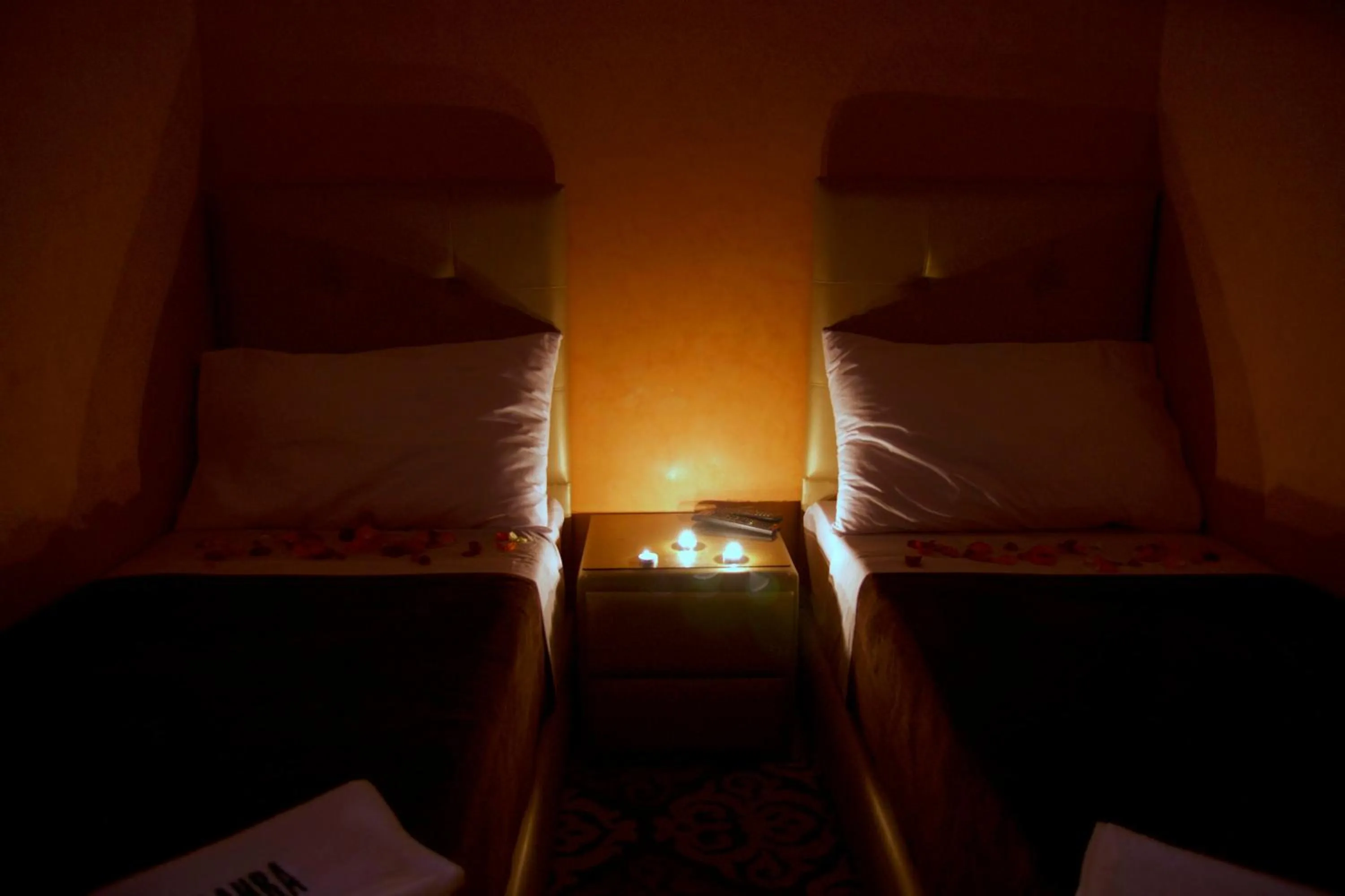 Bed in Hotel Rimal Sahara