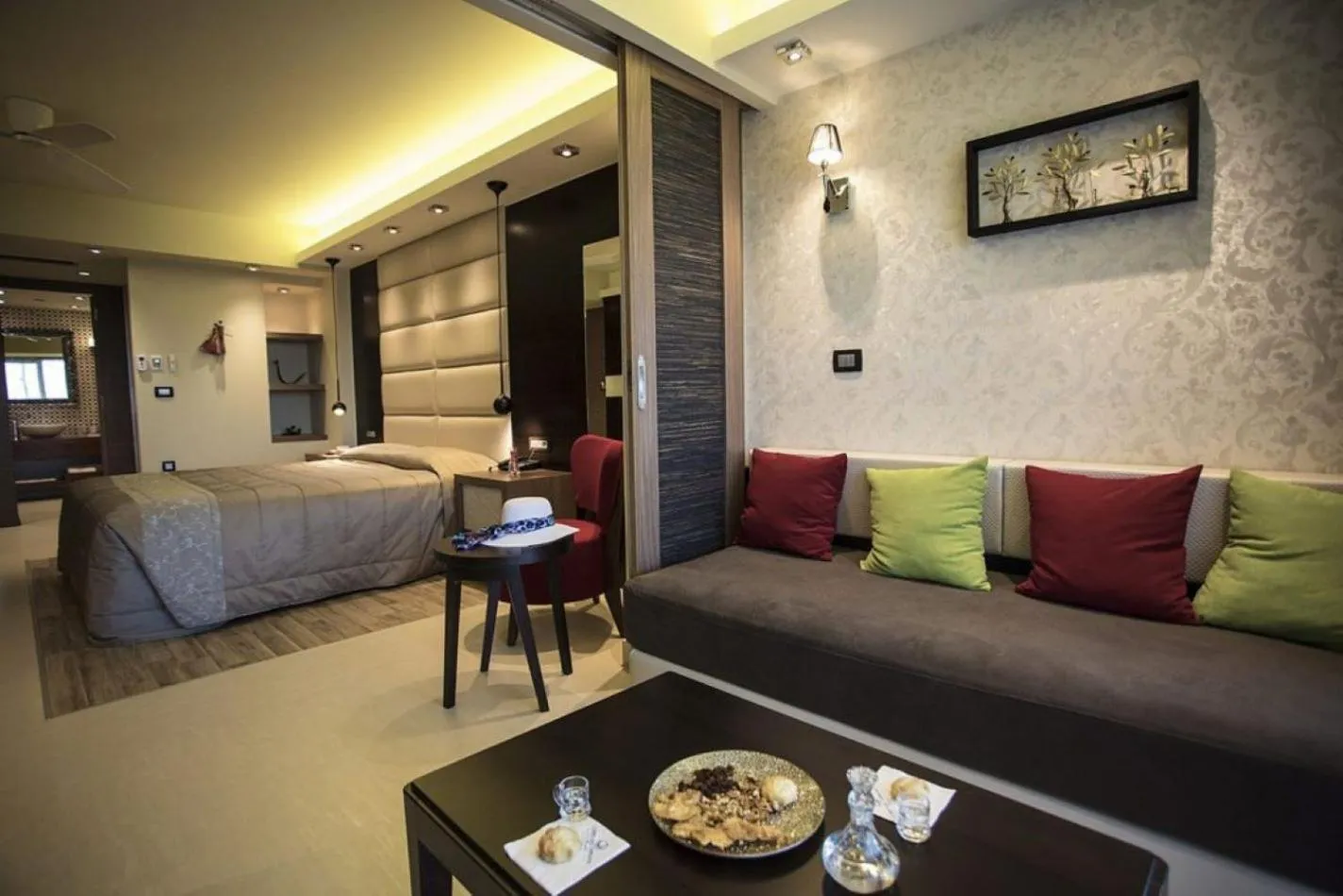 Living room, Bed in Cretan Dream Resort & Spa