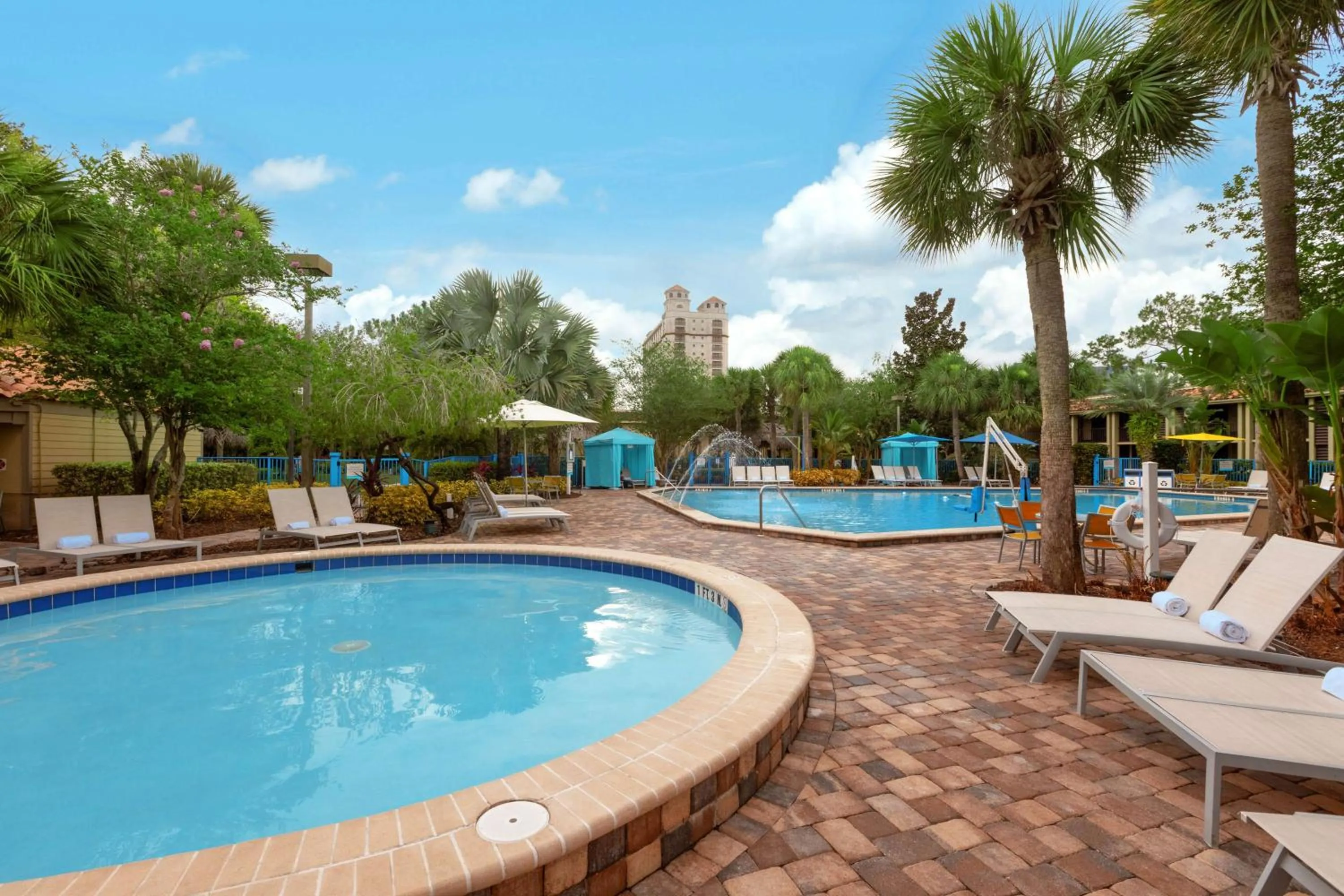 Pool view in DoubleTree by Hilton Hotel Orlando at SeaWorld