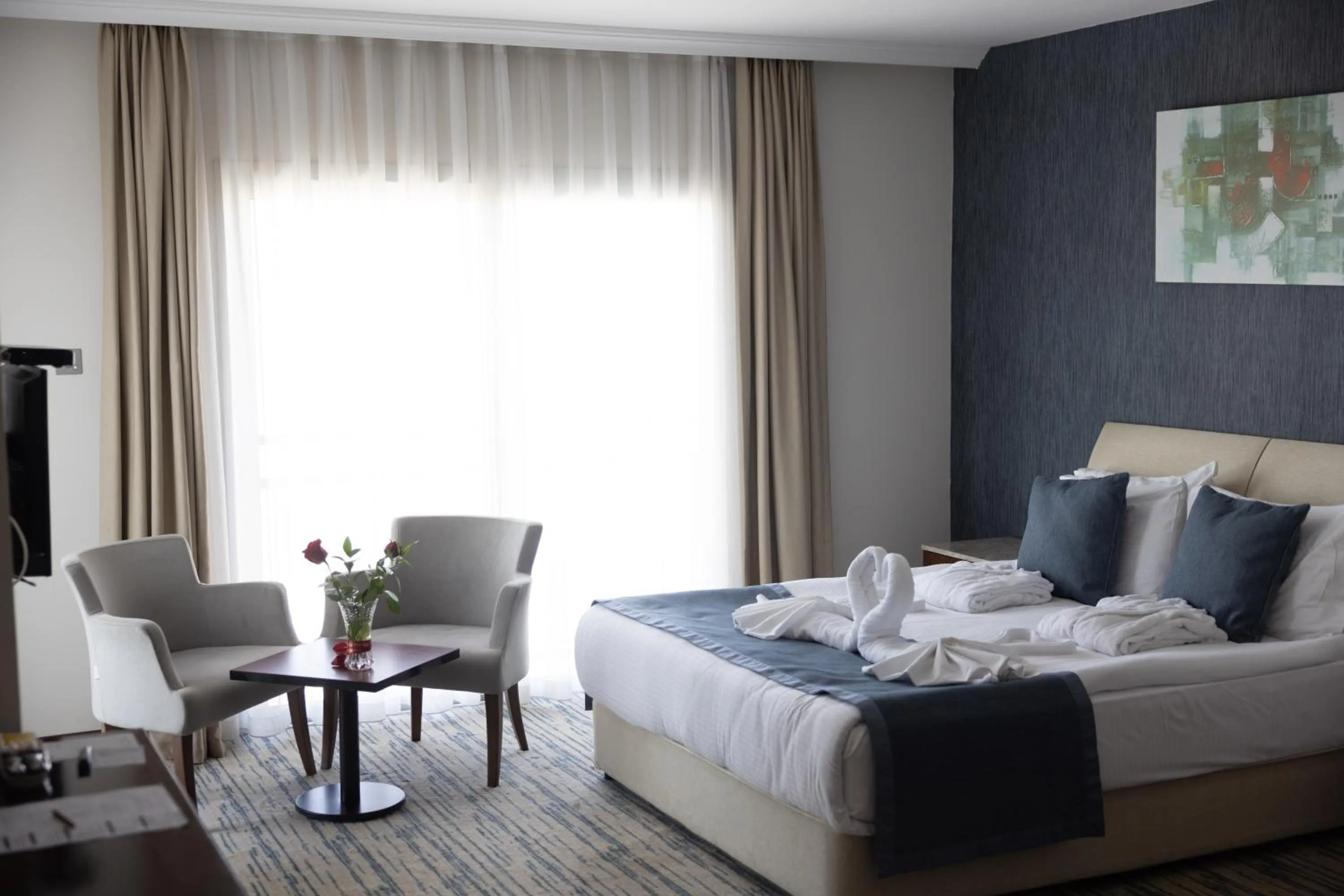 Bed in Port View Hotel