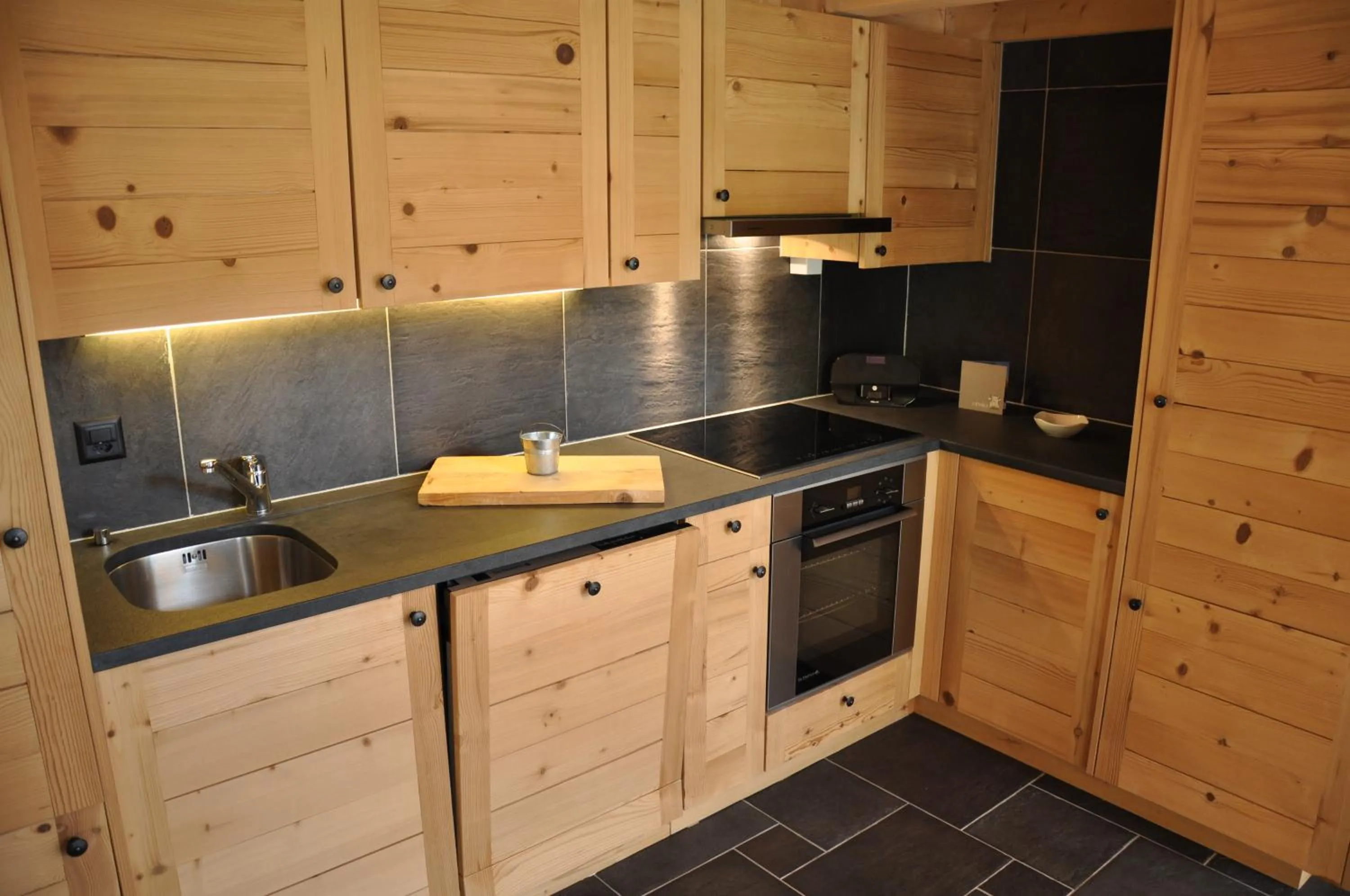 Kitchen or kitchenette in Hotel L'Etable