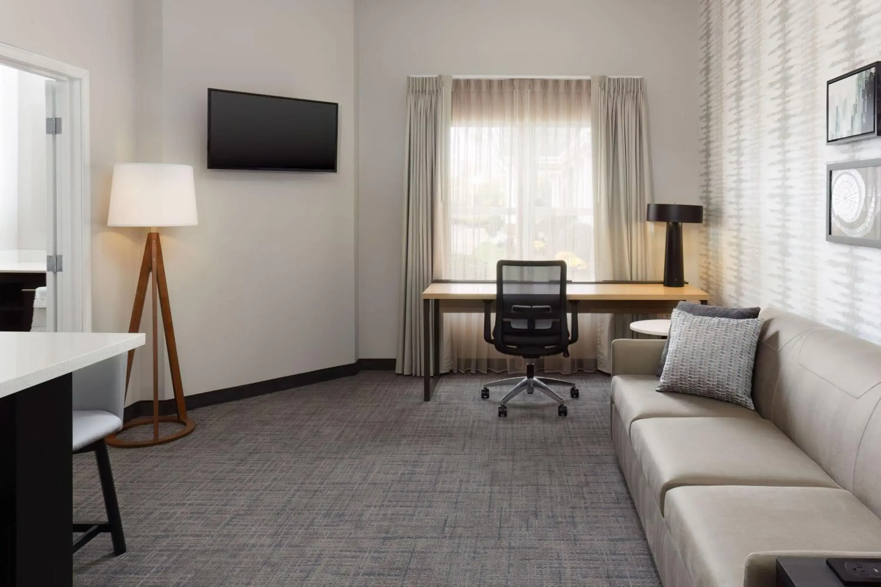 One-Bedroom King Suite with Sofa Bed and Fireplace in Residence Inn Providence Coventry One-Bedroom King Suite with Sofa Bed and Fireplace in Residence Inn Providence Coventry