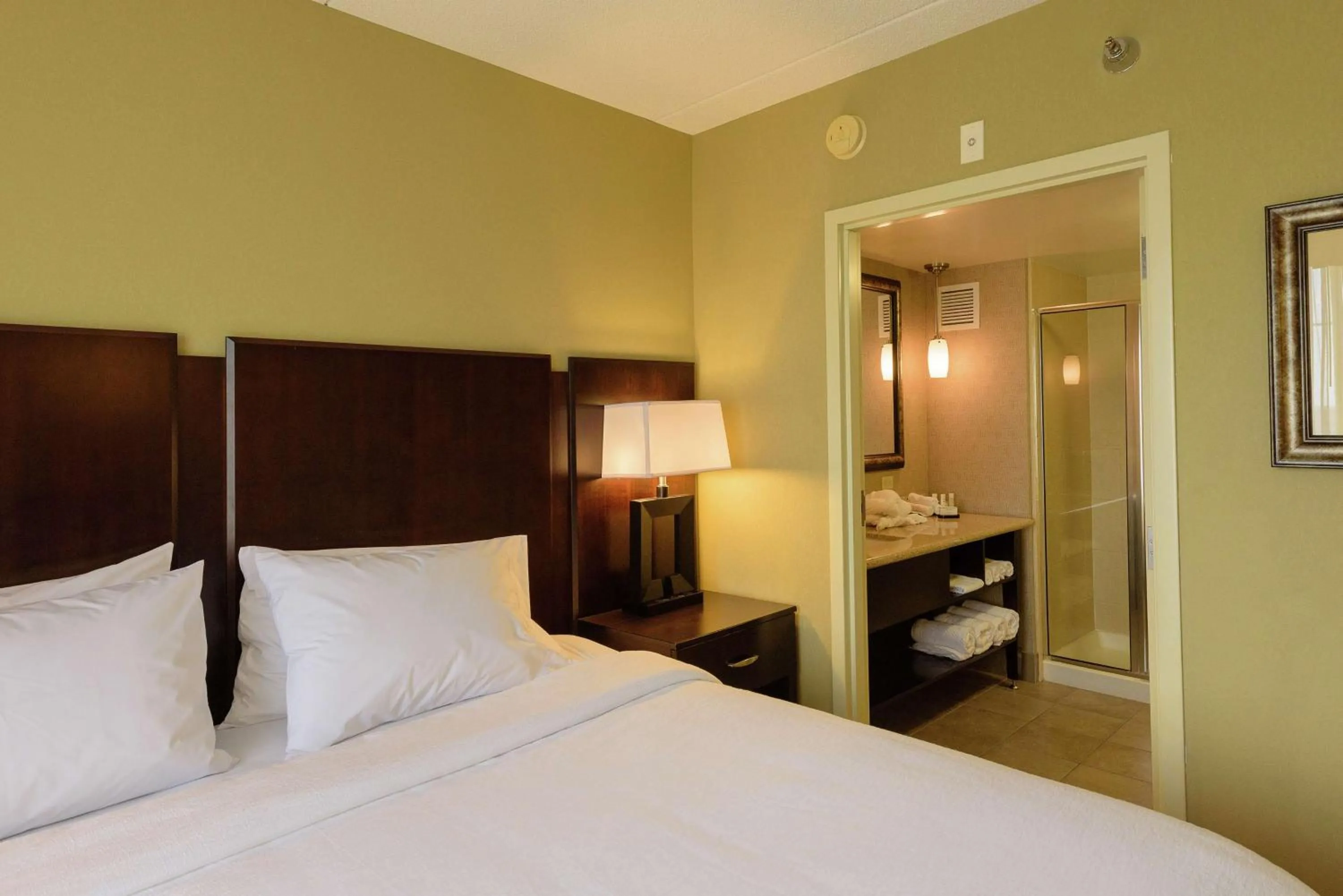 Bathroom, Bed in Embassy Suites by Hilton Minneapolis North