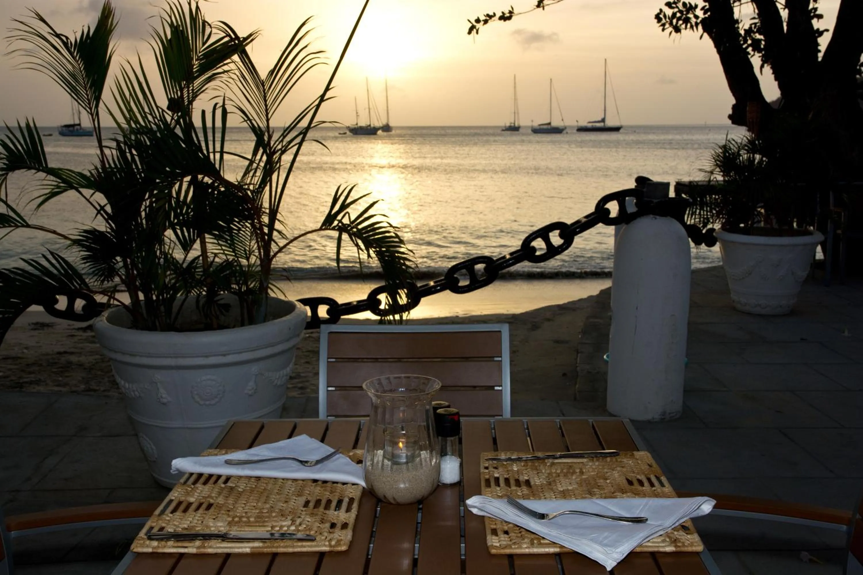 Dinner in Bequia Plantation Hotel