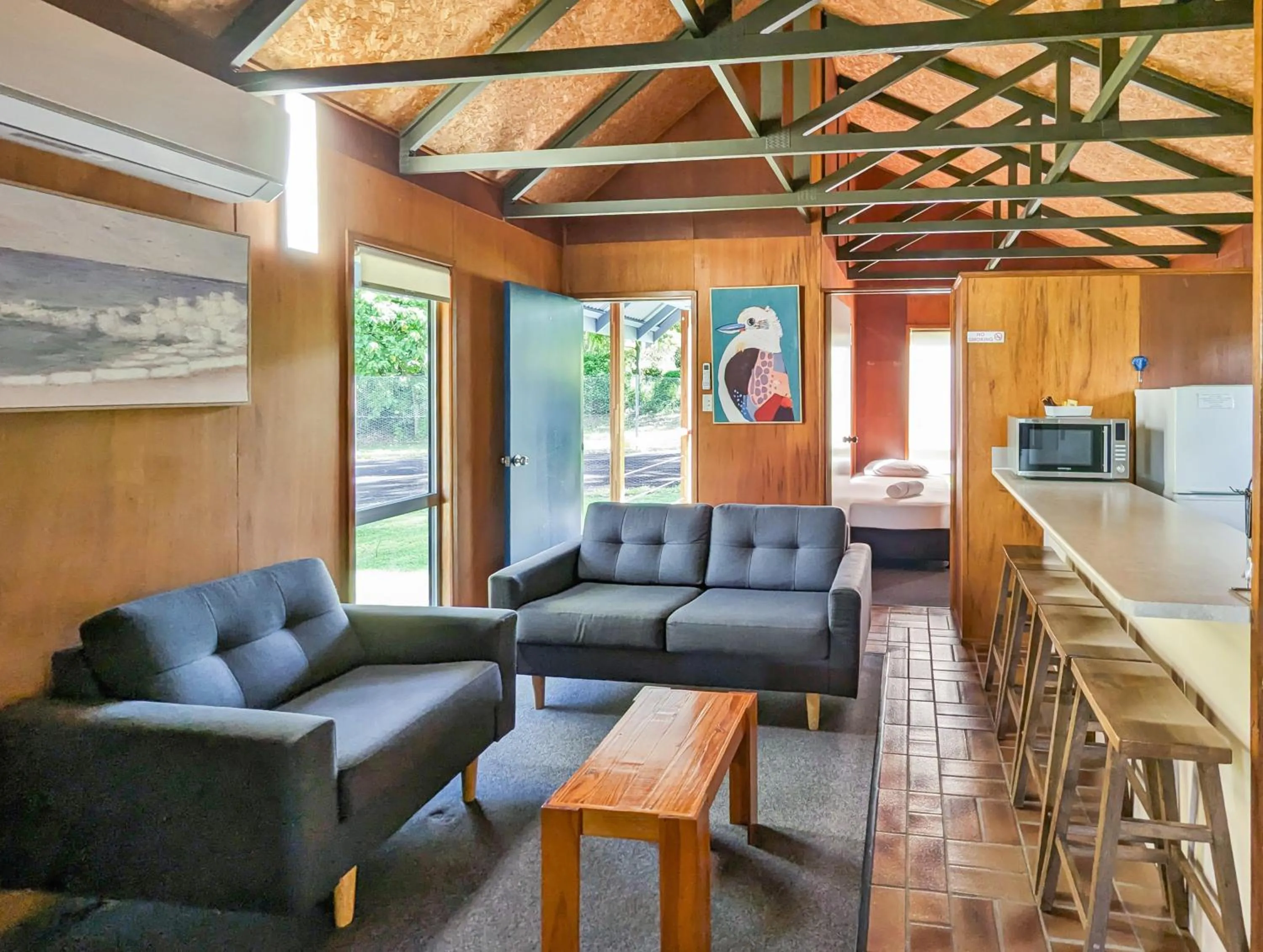 Living room in Gumnut Glen Cabins