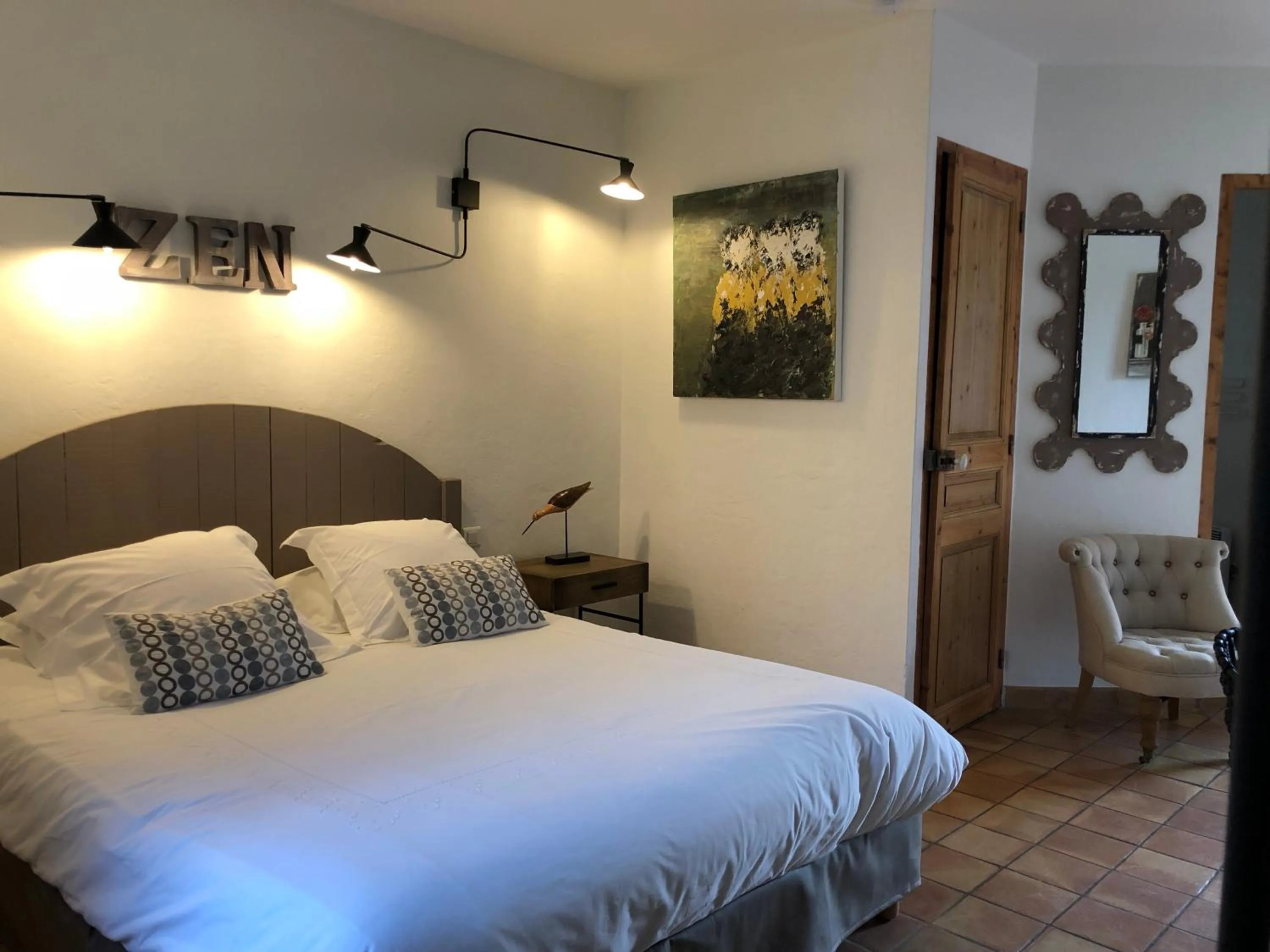 Bedroom, Bed in B&B La Badelle