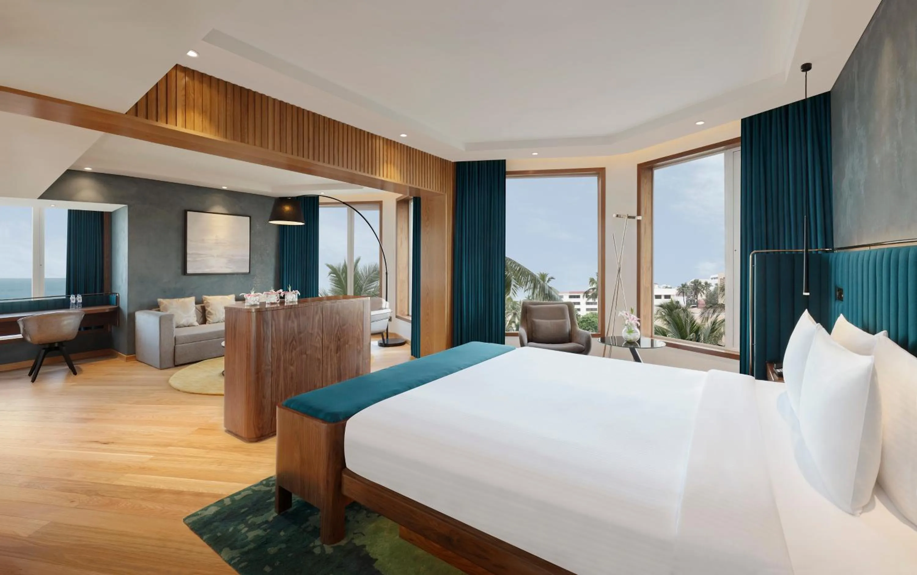 Living room, Bed in Novotel Mumbai Juhu Beach