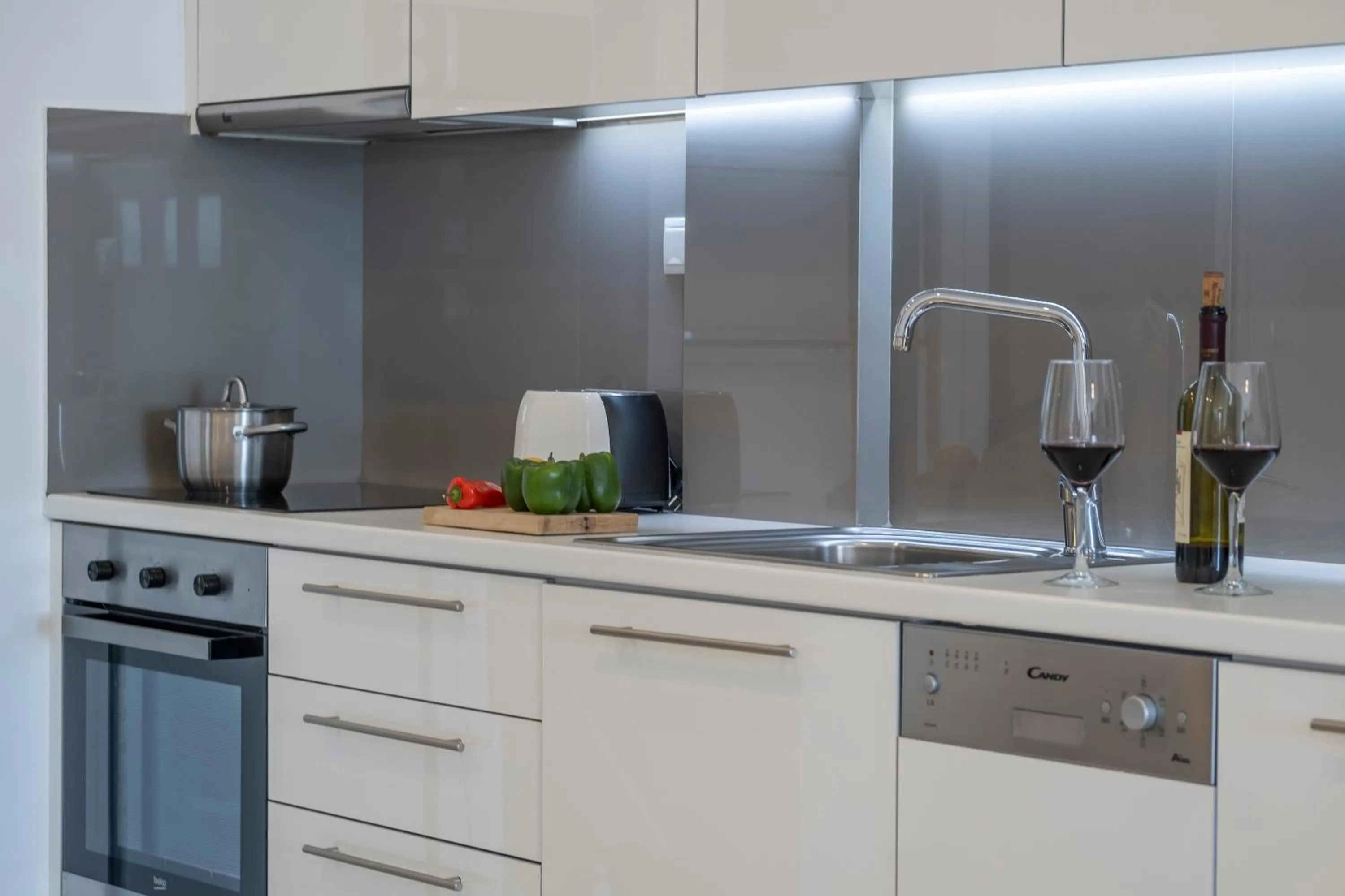 Kitchen or kitchenette in Meli Apartments & Villas