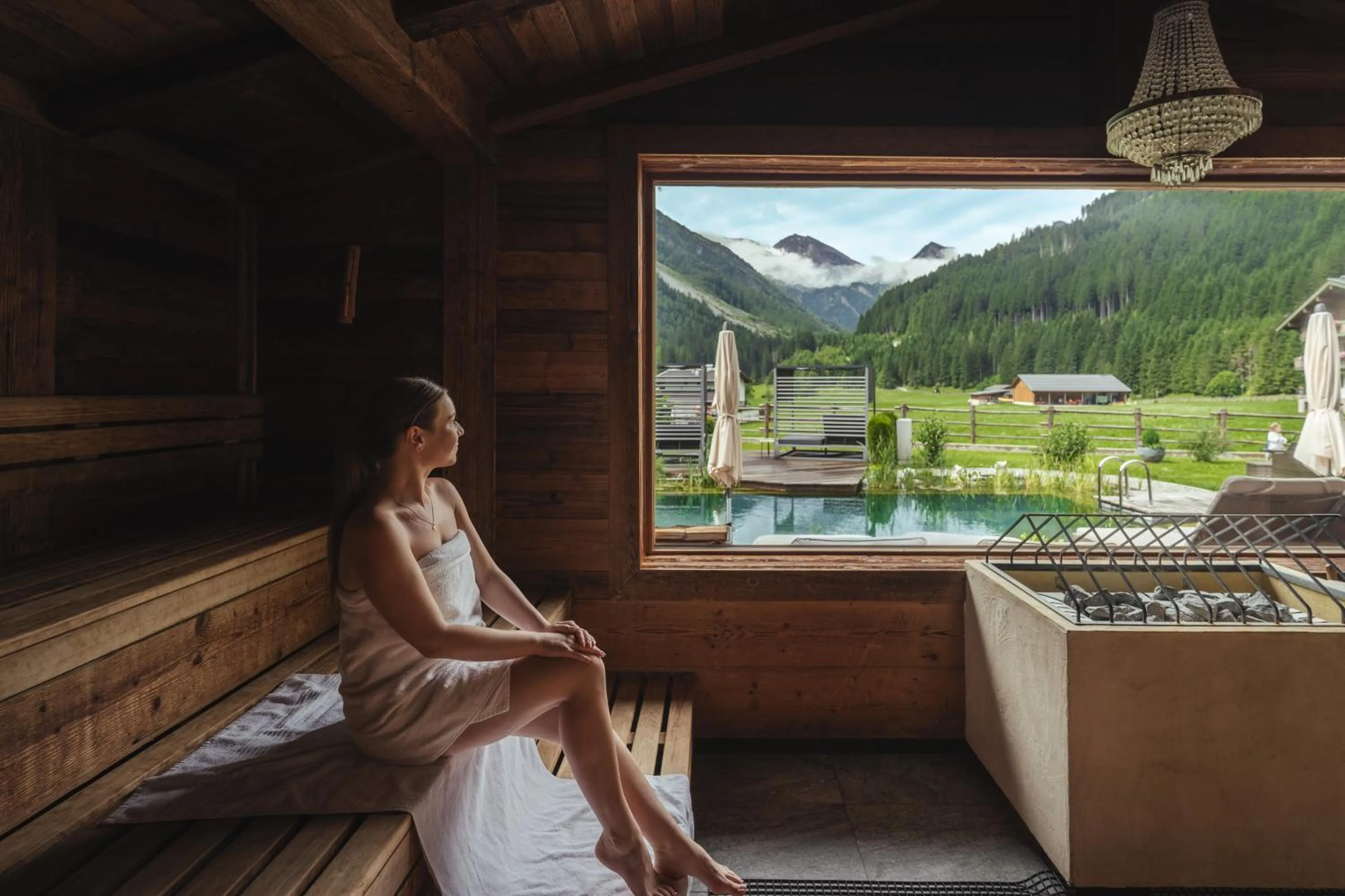 Sauna in Alpinhotel Berghaus spa