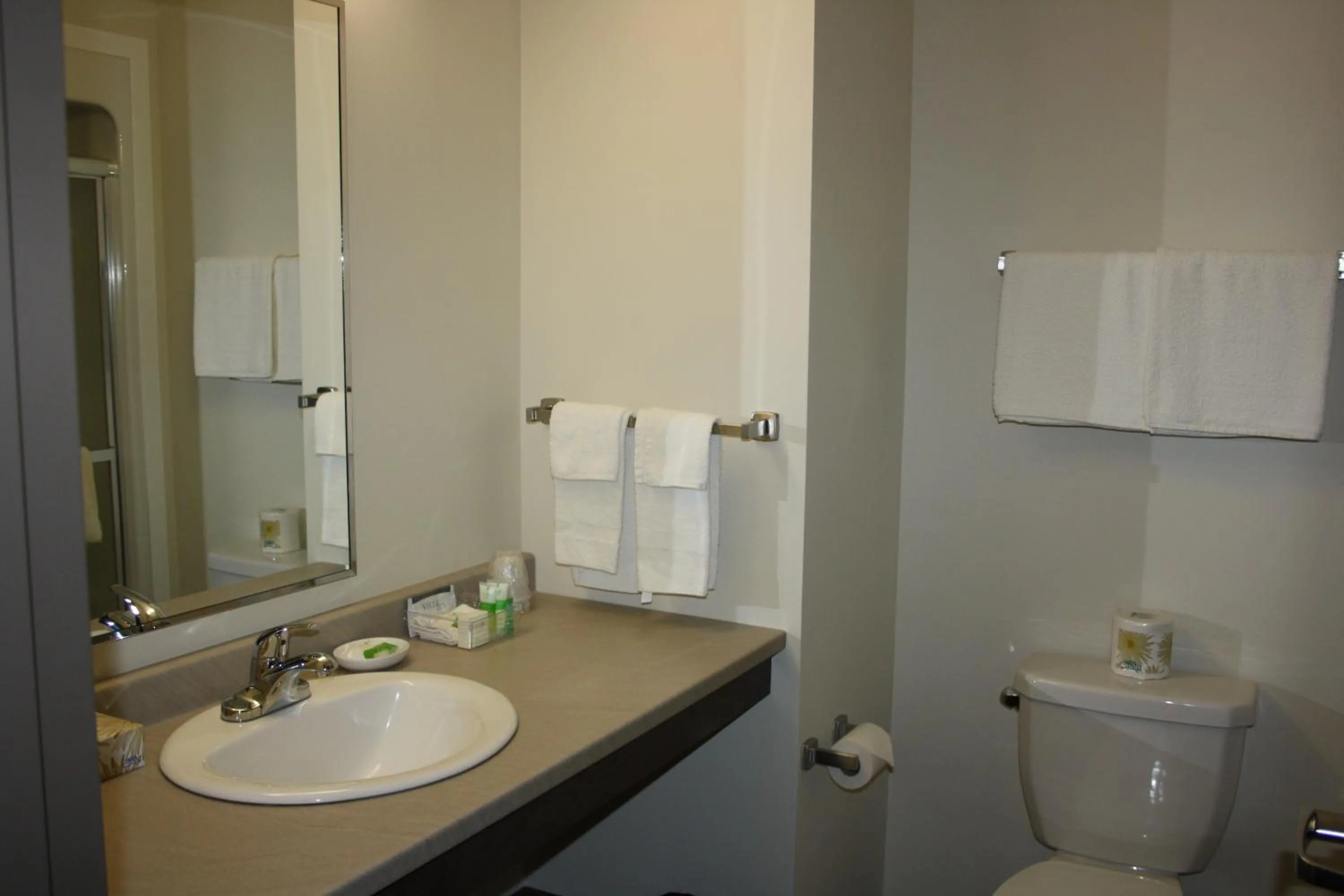 Toilet in Crossroads Inn & Suites