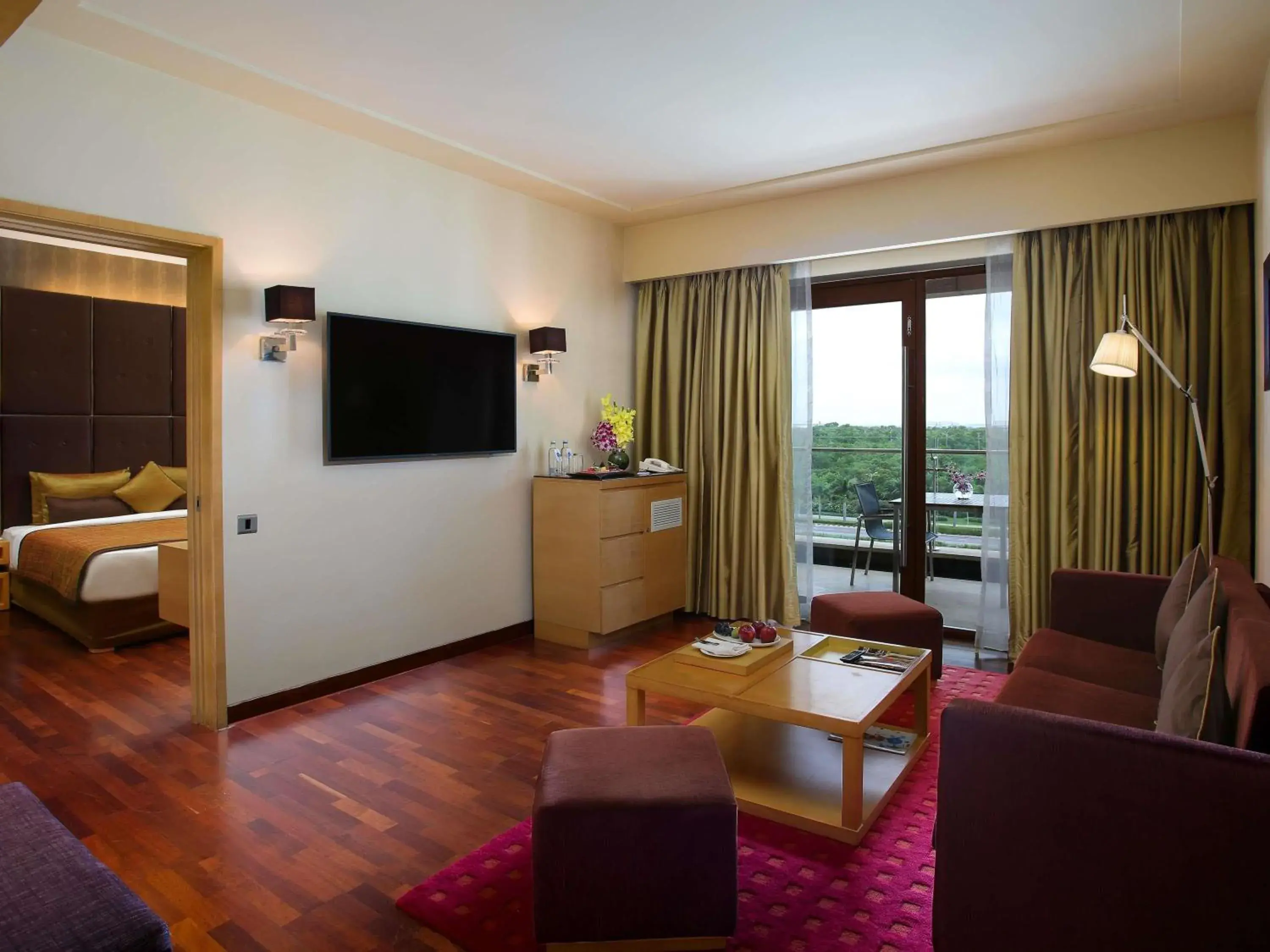 Deluxe Suite with Pool View, Balcony and Lounge Access - Happy Hours 6:30 PM to 8:30 PM in Novotel Hyderabad Airport Deluxe Suite with Pool View, Balcony and Lounge Access - Happy Hours 6:30 PM to 8:30 PM in Novotel Hyderabad Airport