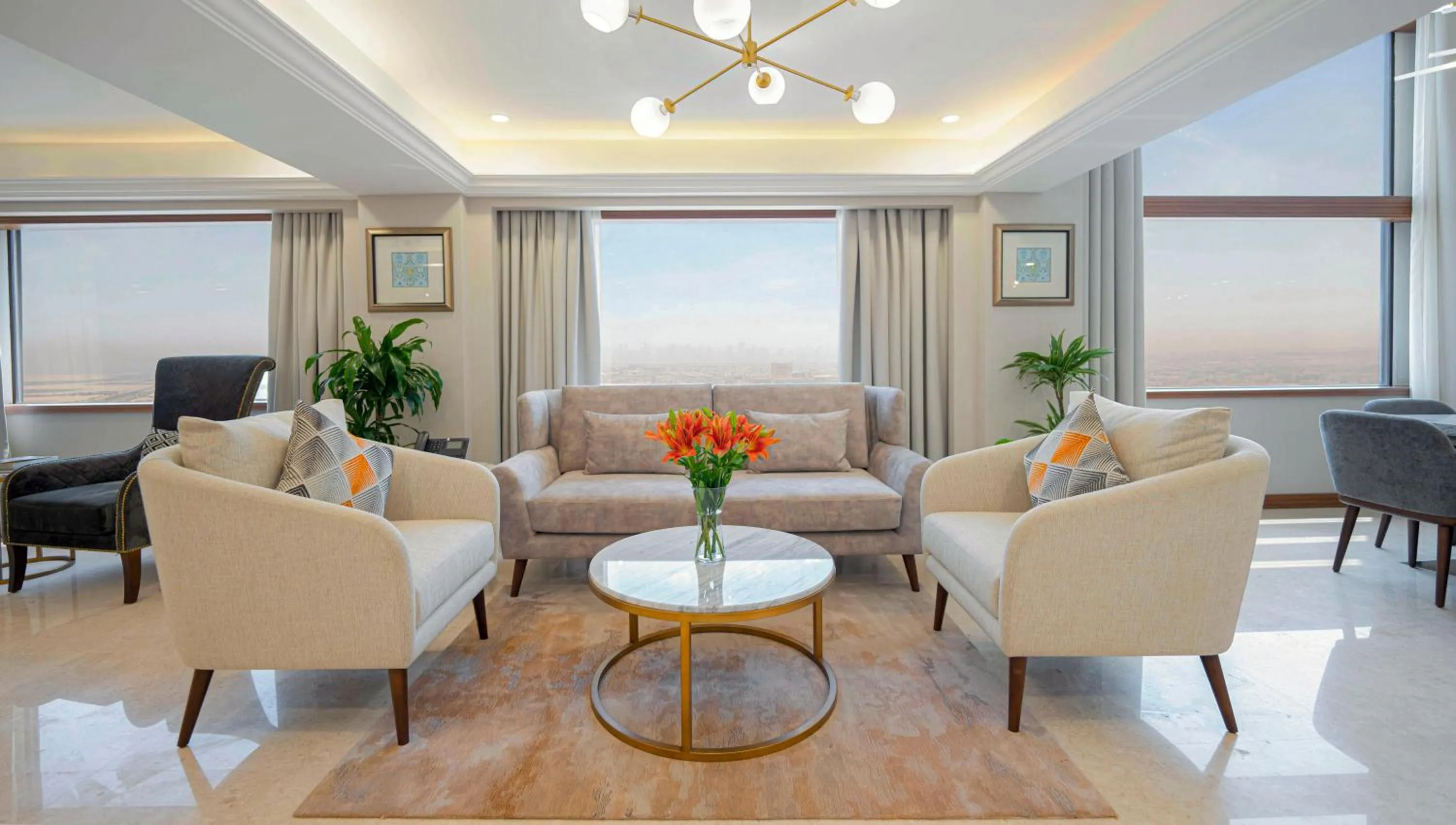 Living room in Hyatt Regency Galleria Residence Dubai