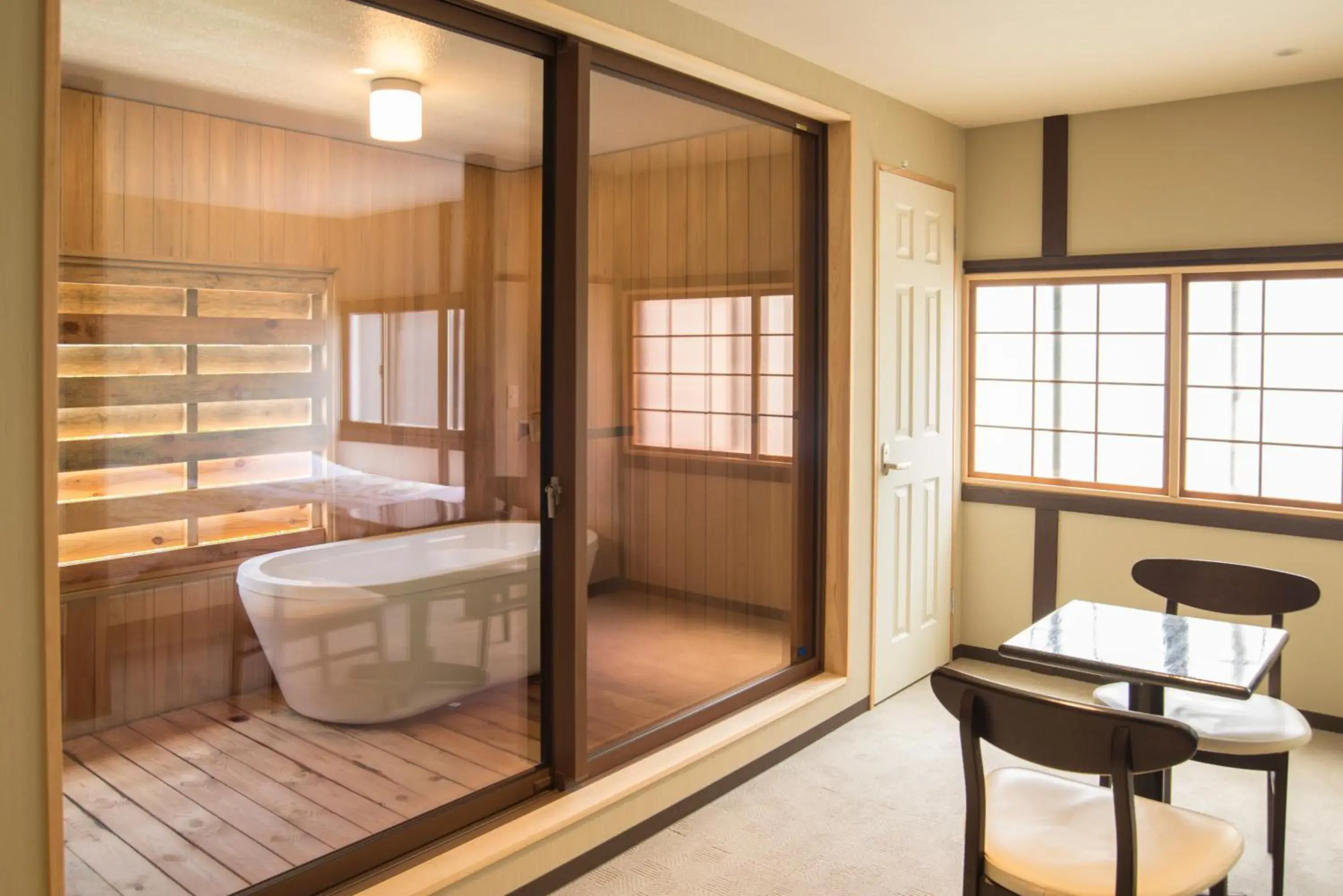 Twin Room with Semi Open-Air Bath - single occupancy in Kusatsu Onsen Eidaya Twin Room with Semi Open-Air Bath - single occupancy in Kusatsu Onsen Eidaya