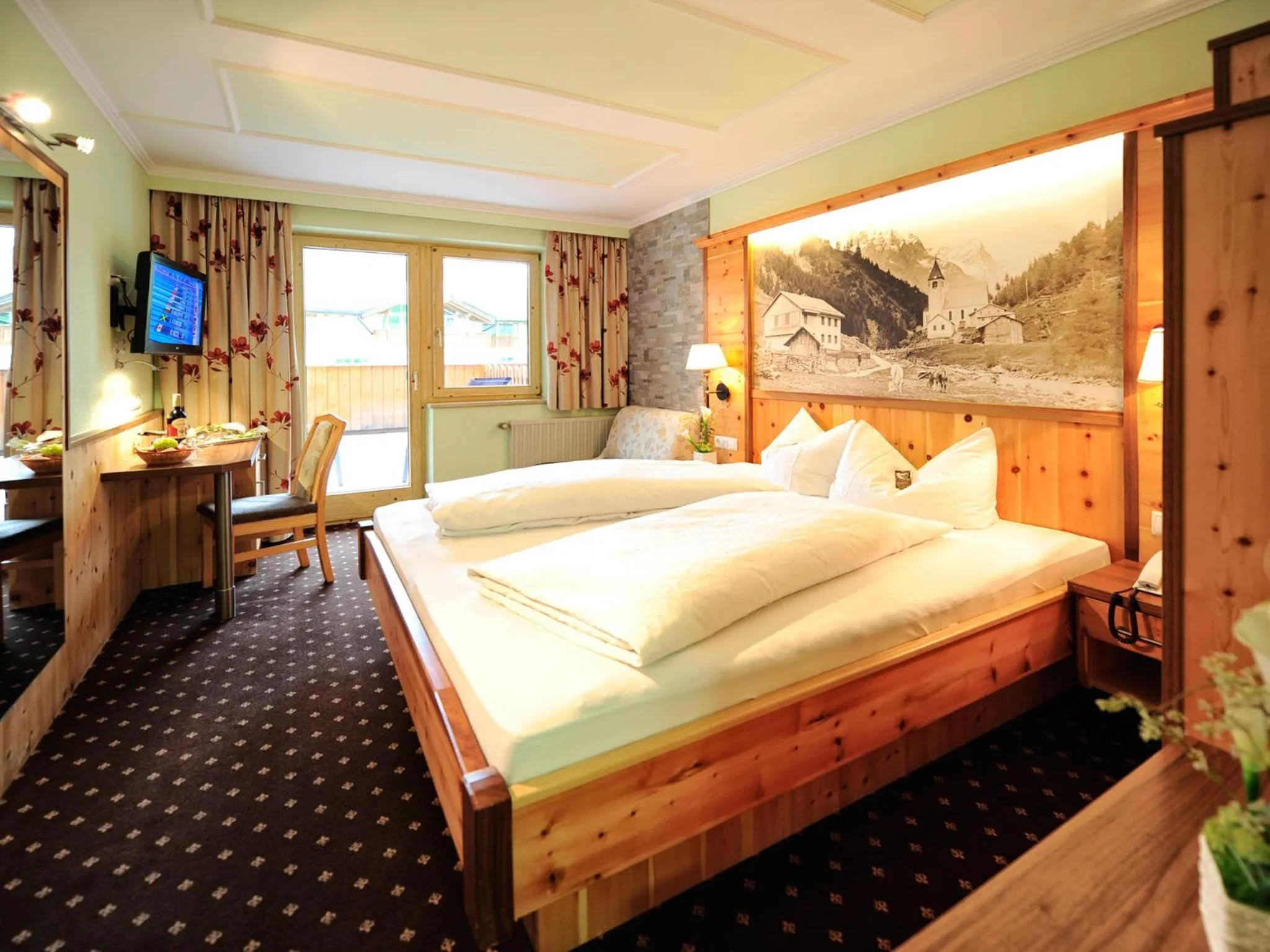 Bathroom, Bed in Alpenhof Pitztal