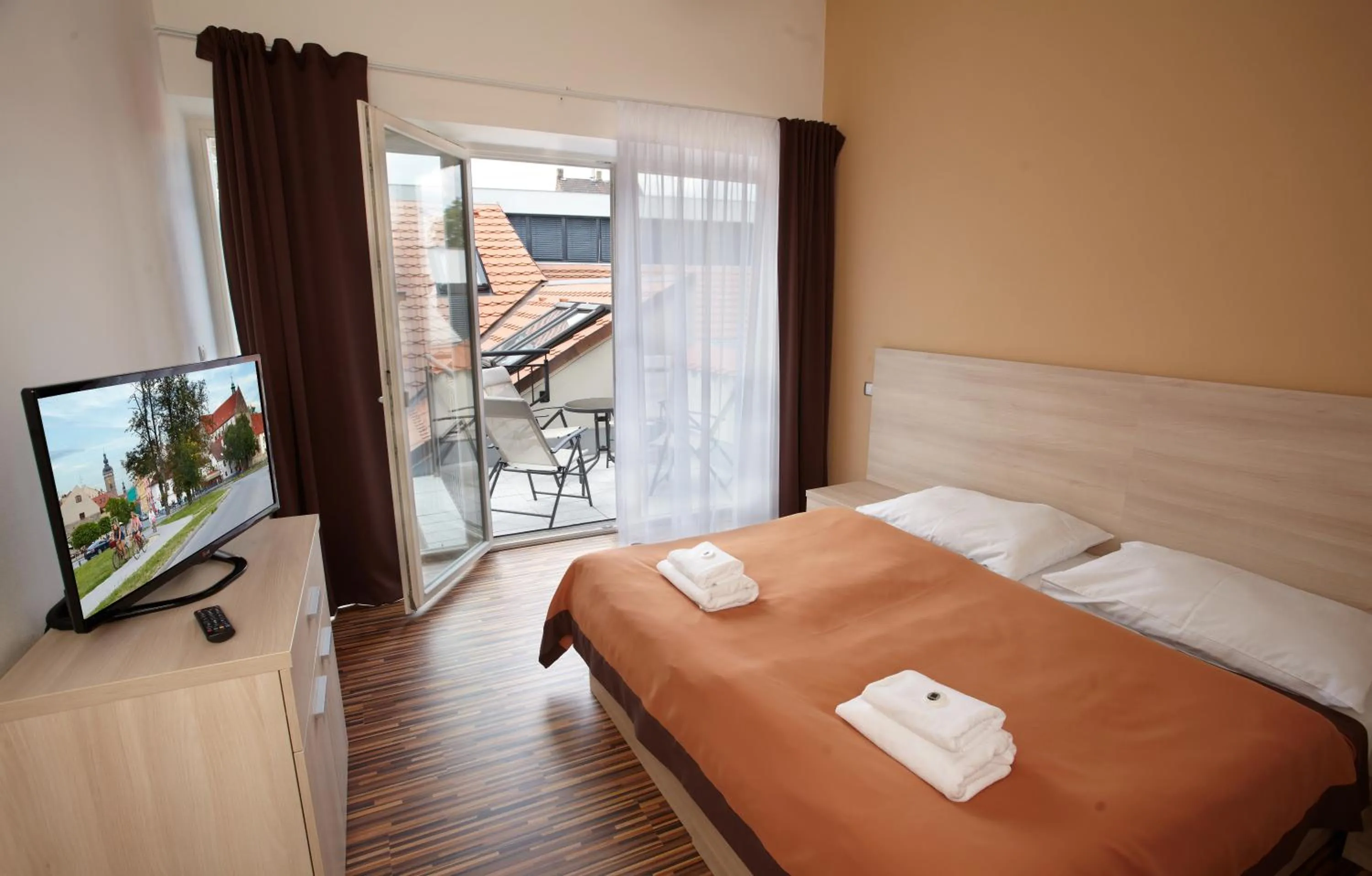 Balcony/Terrace, Bed in Residence U Černé Věže České Budějovice