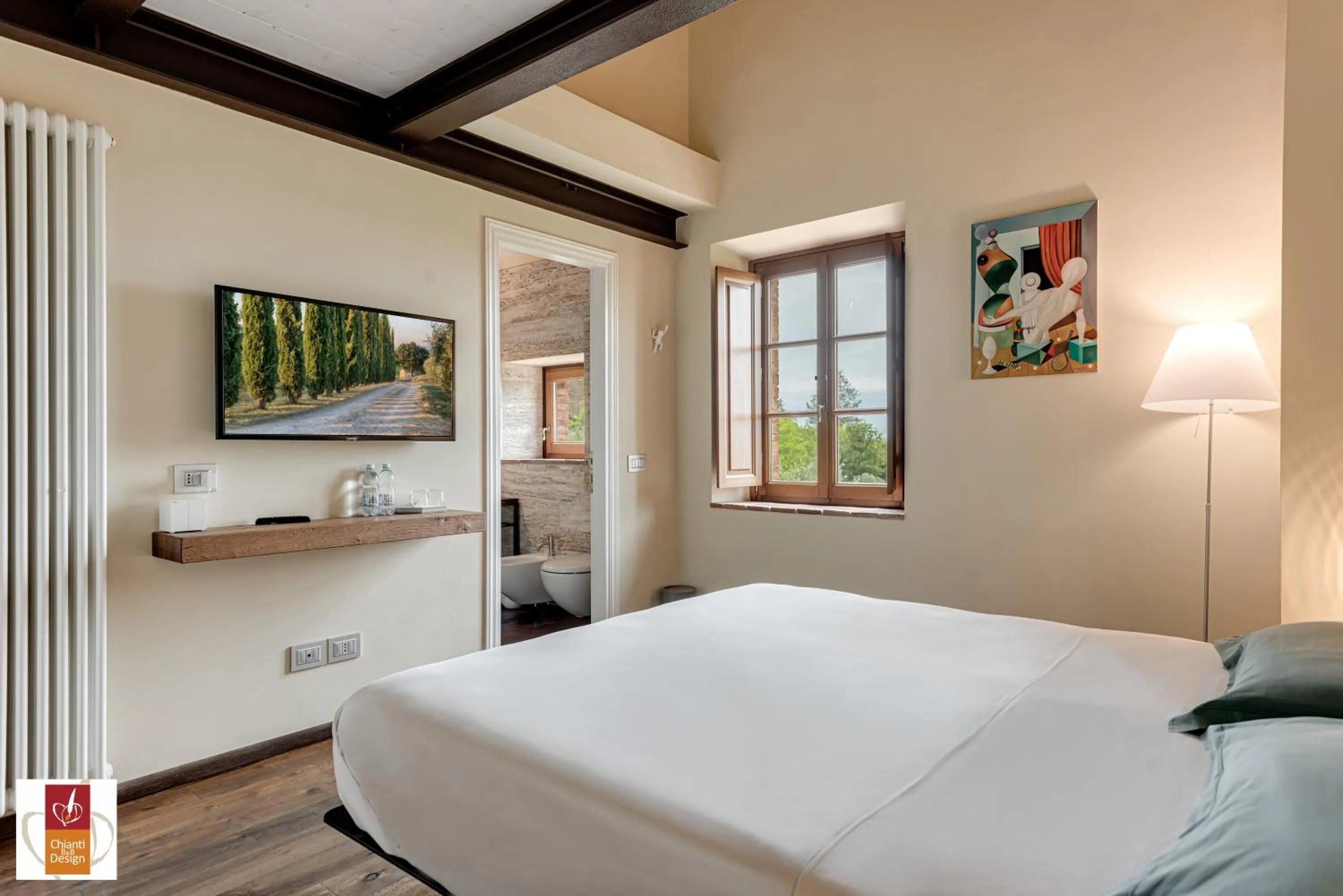 Bed in Chianti B&B Design infinity pool shared