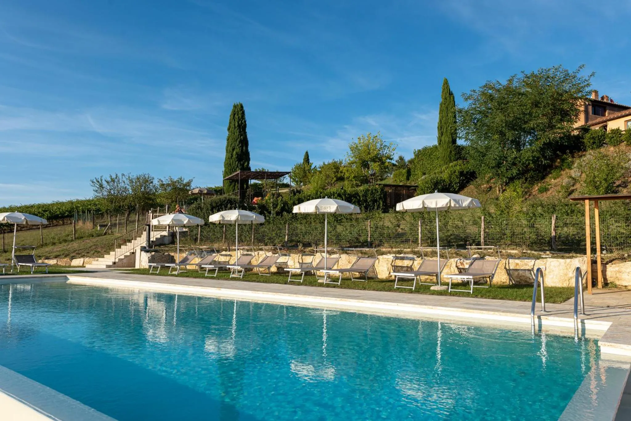 Swimming pool in Chianti B&B Design infinity pool shared