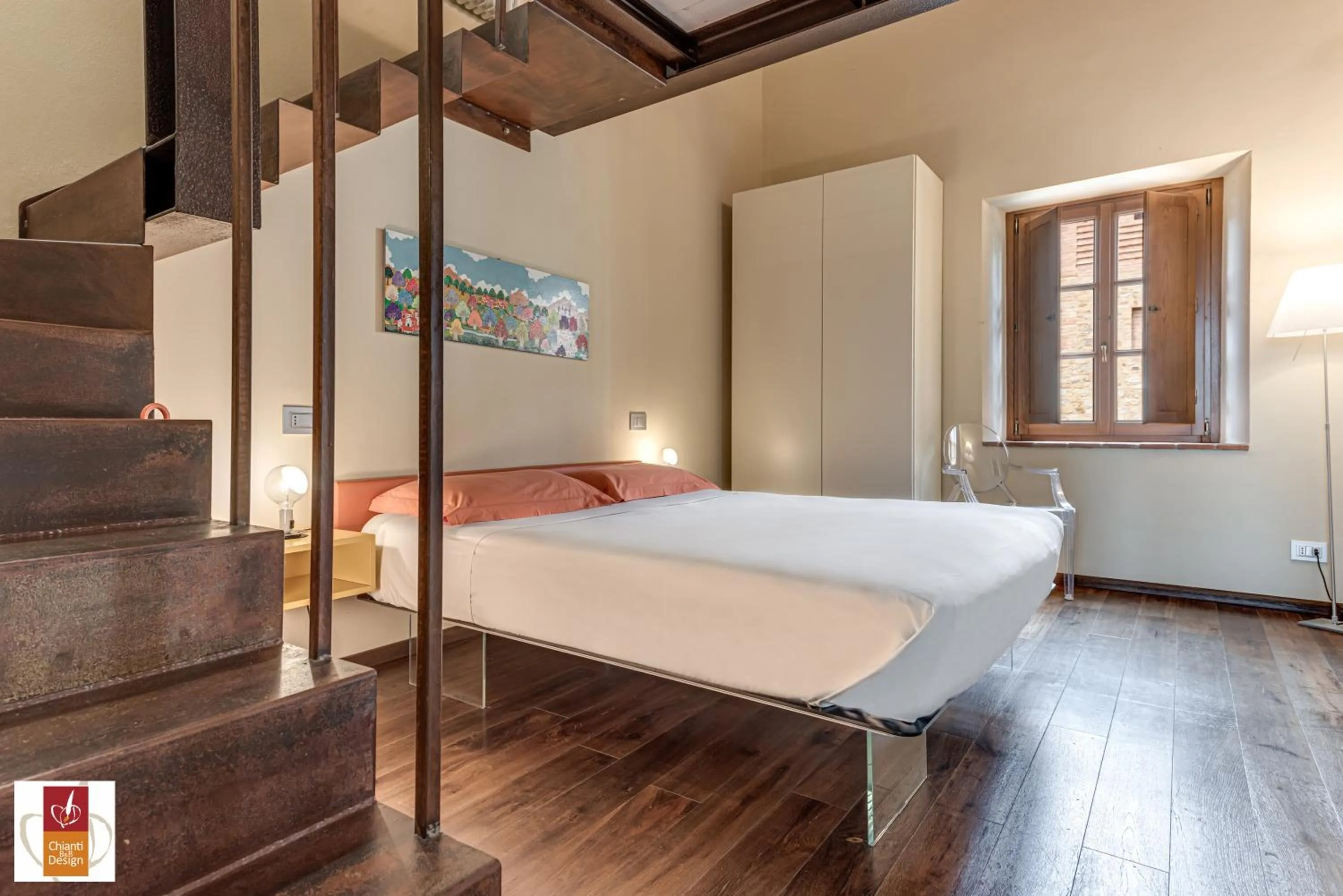 Bed in Chianti B&B Design infinity pool shared