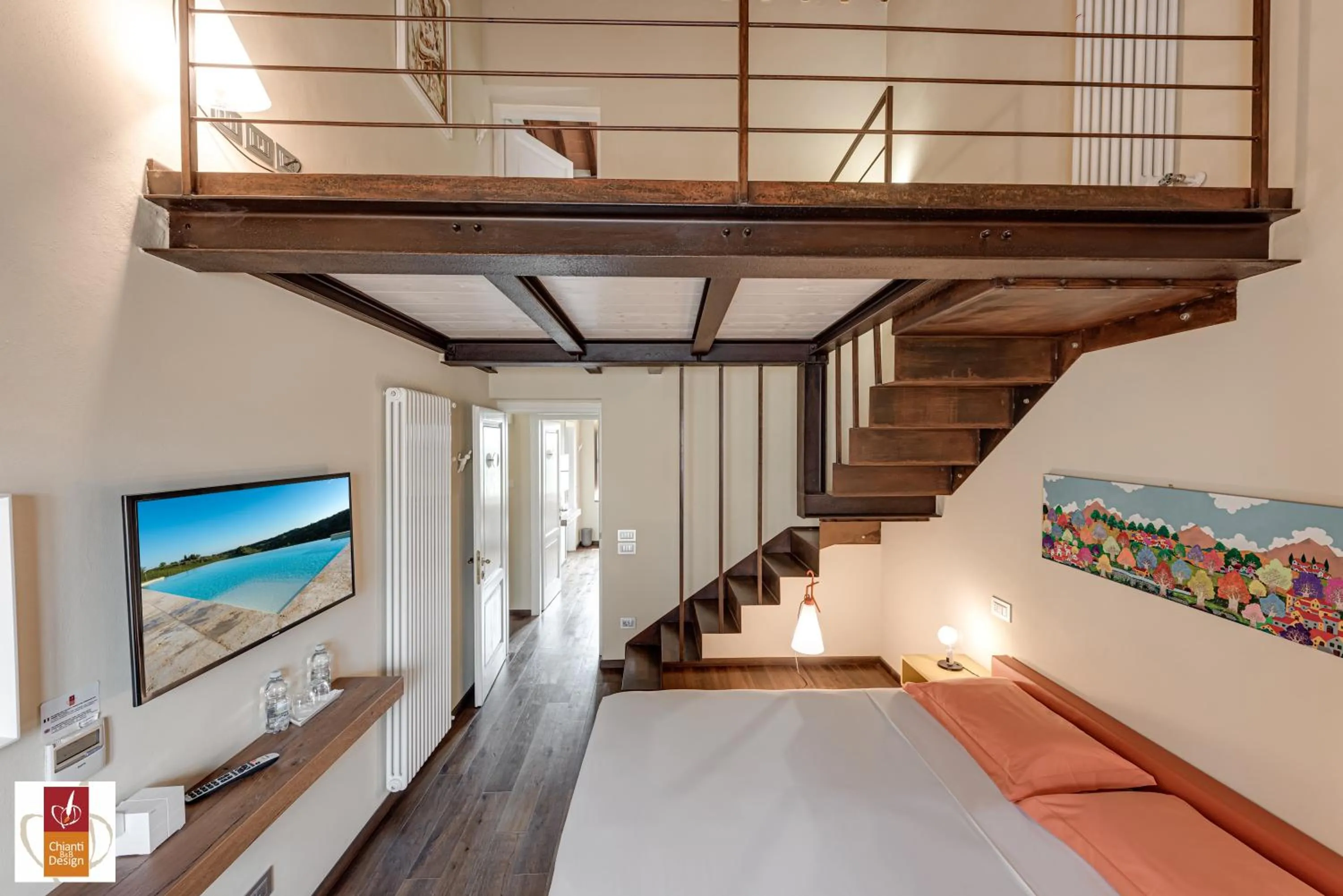 Bed in Chianti B&B Design infinity pool shared