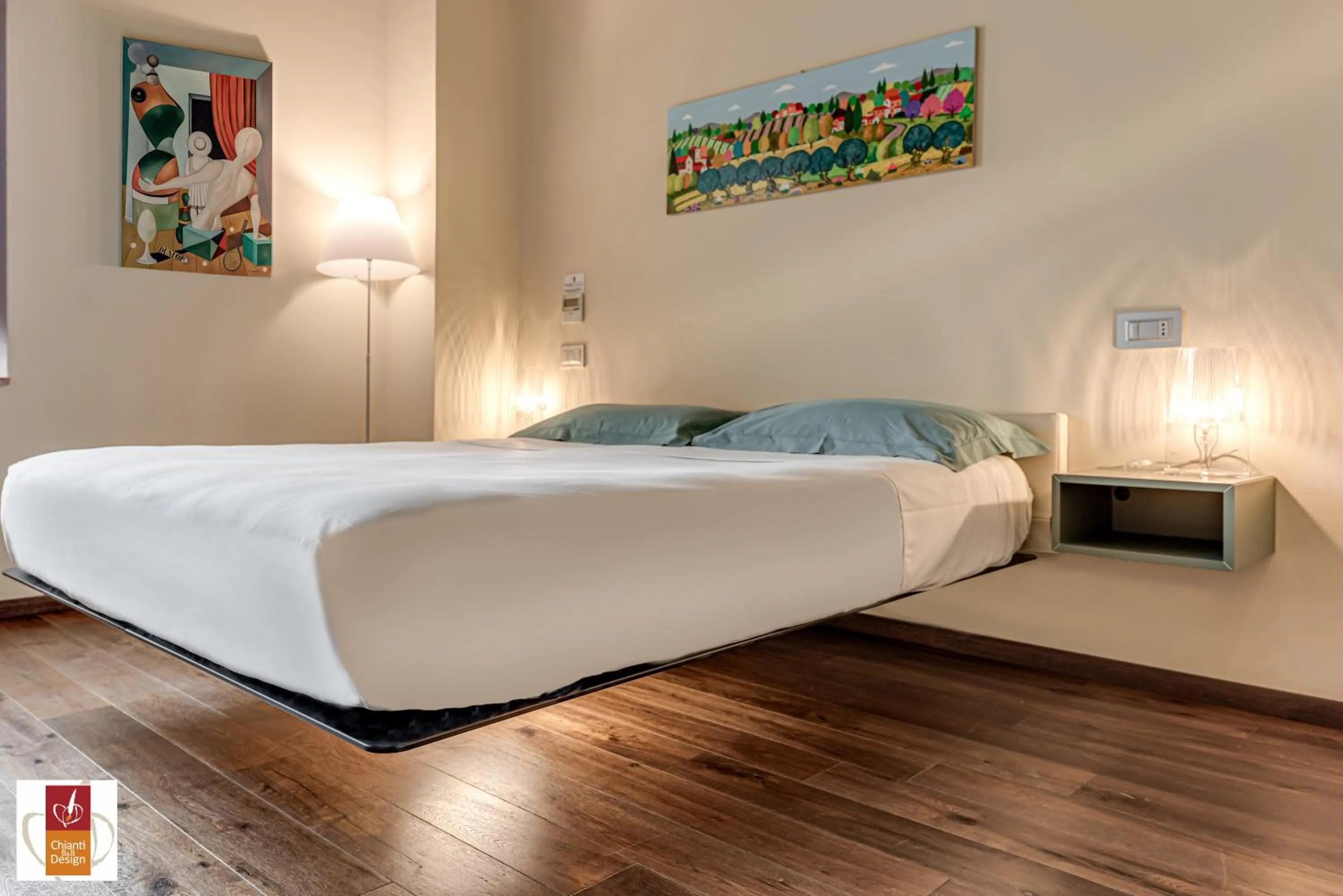 Bed in Chianti B&B Design infinity pool shared